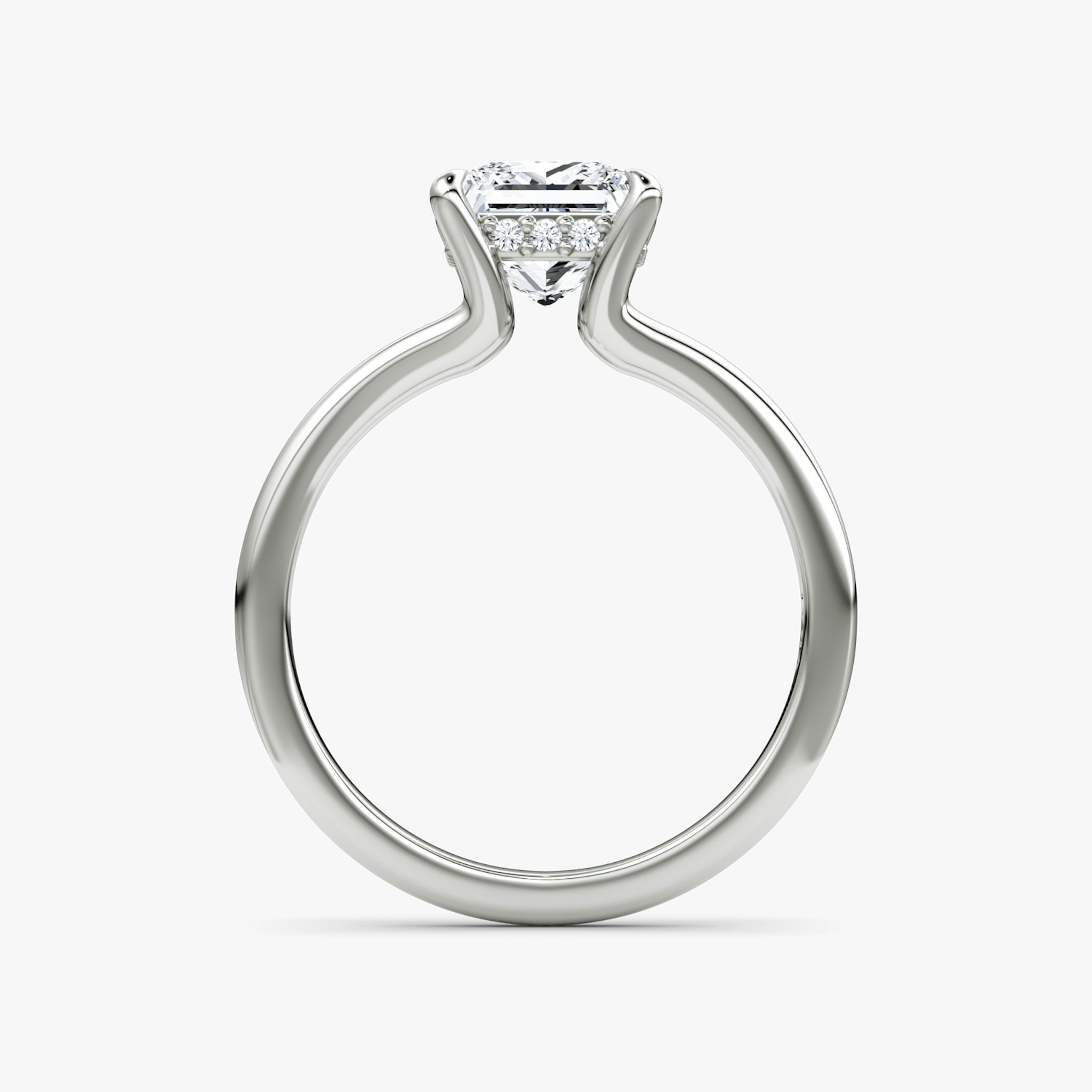 The Floating Split Band | Princess | 18k | White Gold | bandAccent: Plain | diamondOrientation: vertical | caratWeight: other