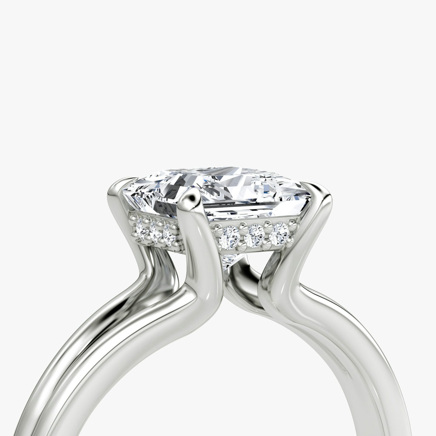 Floating Split Band | Princess | 18k | Weißgold | bandAccent: Ohne Pavé-Besatz | diamondOrientation: vertical | caratWeight: other