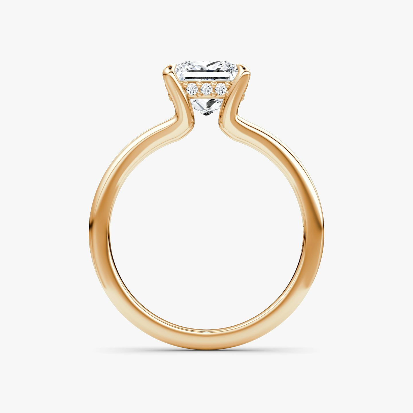 Anillo de compromiso Floating Split Band | Princesa | 14k | Oro rosa | bandAccent: Simple | diamondOrientation: vertical | caratWeight: other