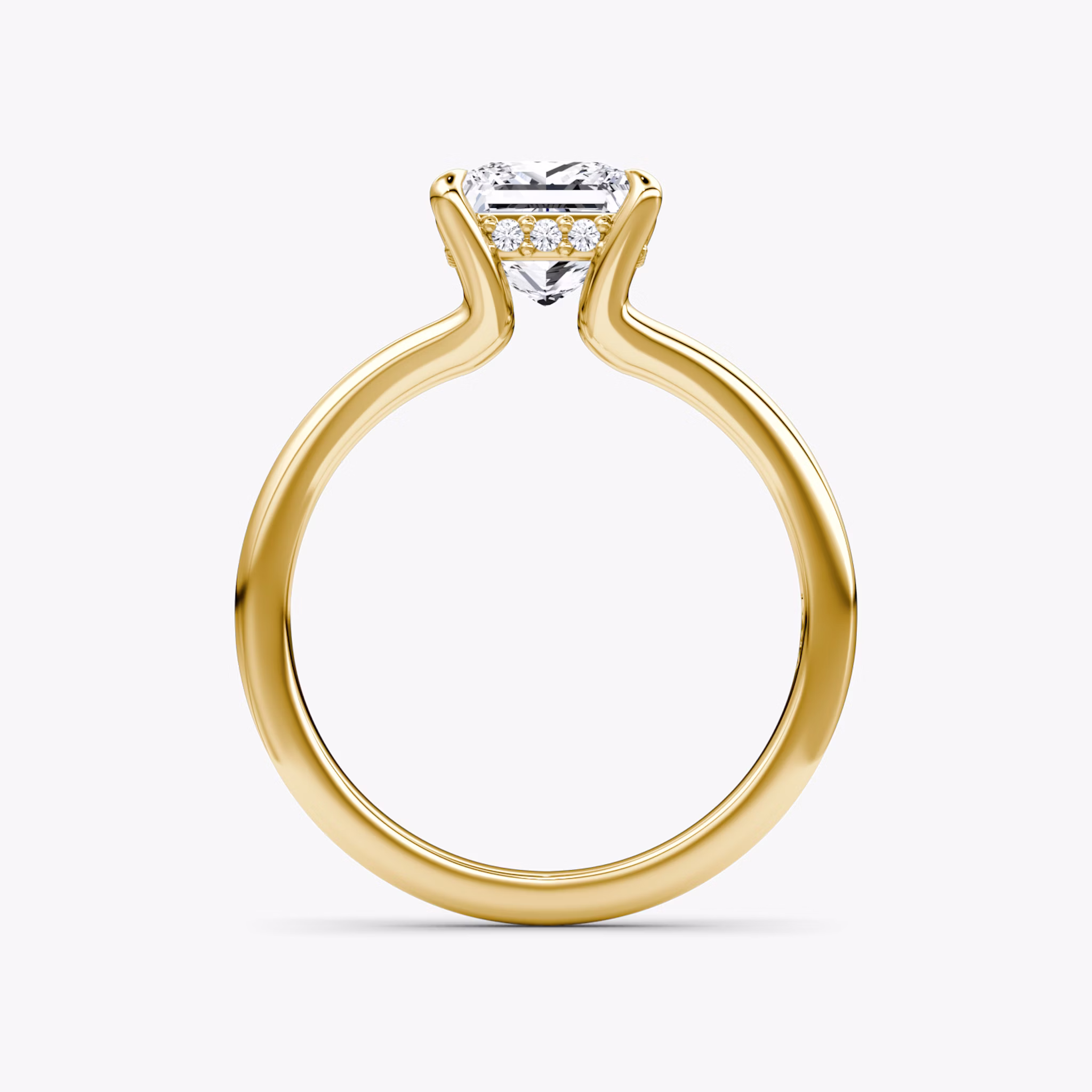 The Floating Split Band | Princess | 18k | Yellow Gold | bandAccent: Plain | diamondOrientation: vertical | caratWeight: other