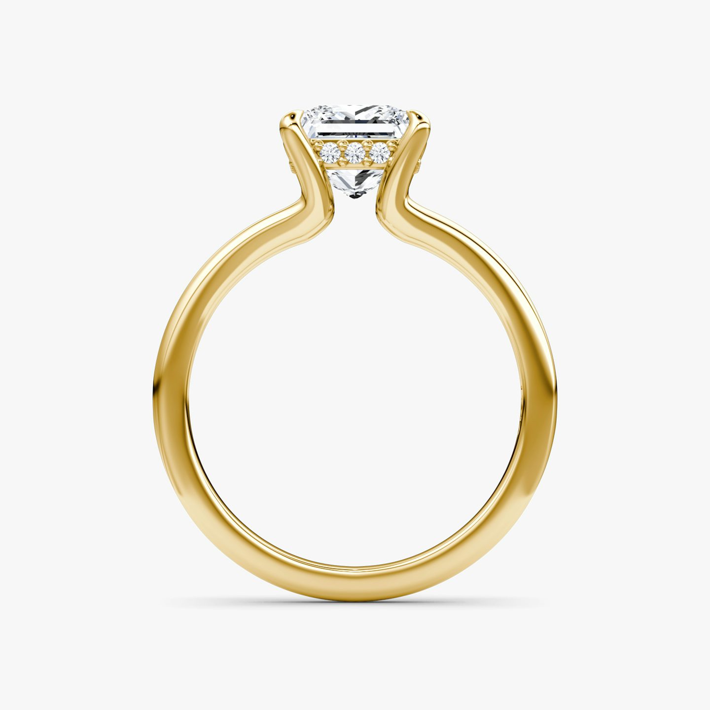 The Floating Split Band | Princess | 18k | Yellow Gold | bandAccent: Plain | diamondOrientation: vertical | caratWeight: other