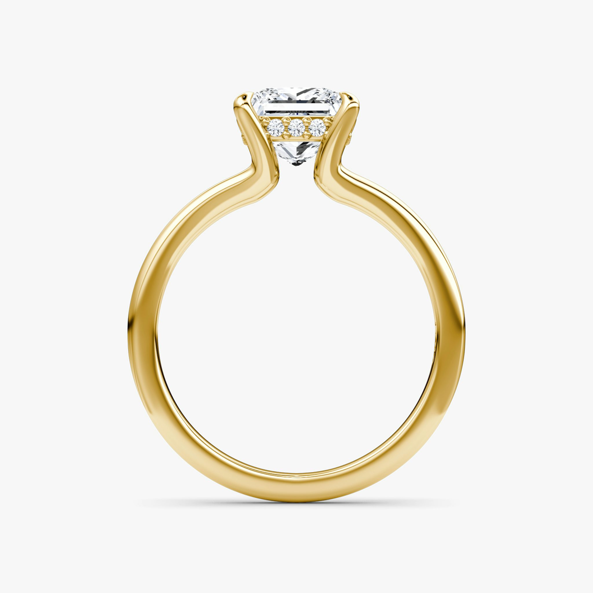 The Floating Split Band | Princess | 18k | Yellow Gold | bandAccent: Plain | diamondOrientation: vertical | caratWeight: other