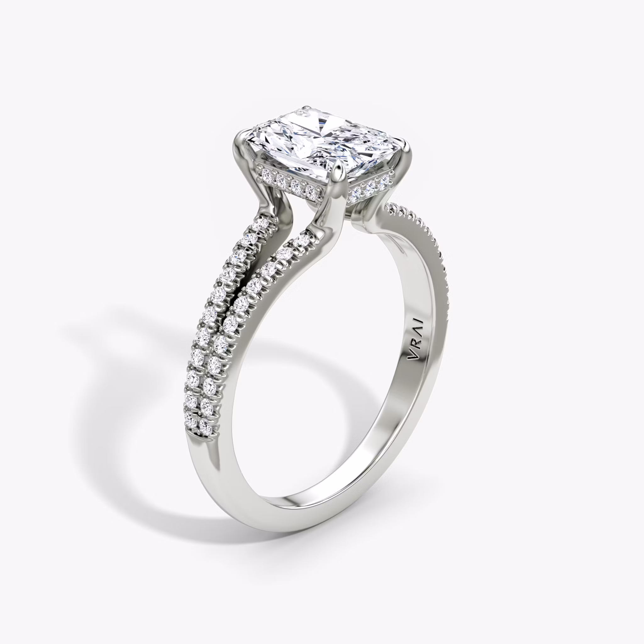 Floating Split Band Radiant | White Gold