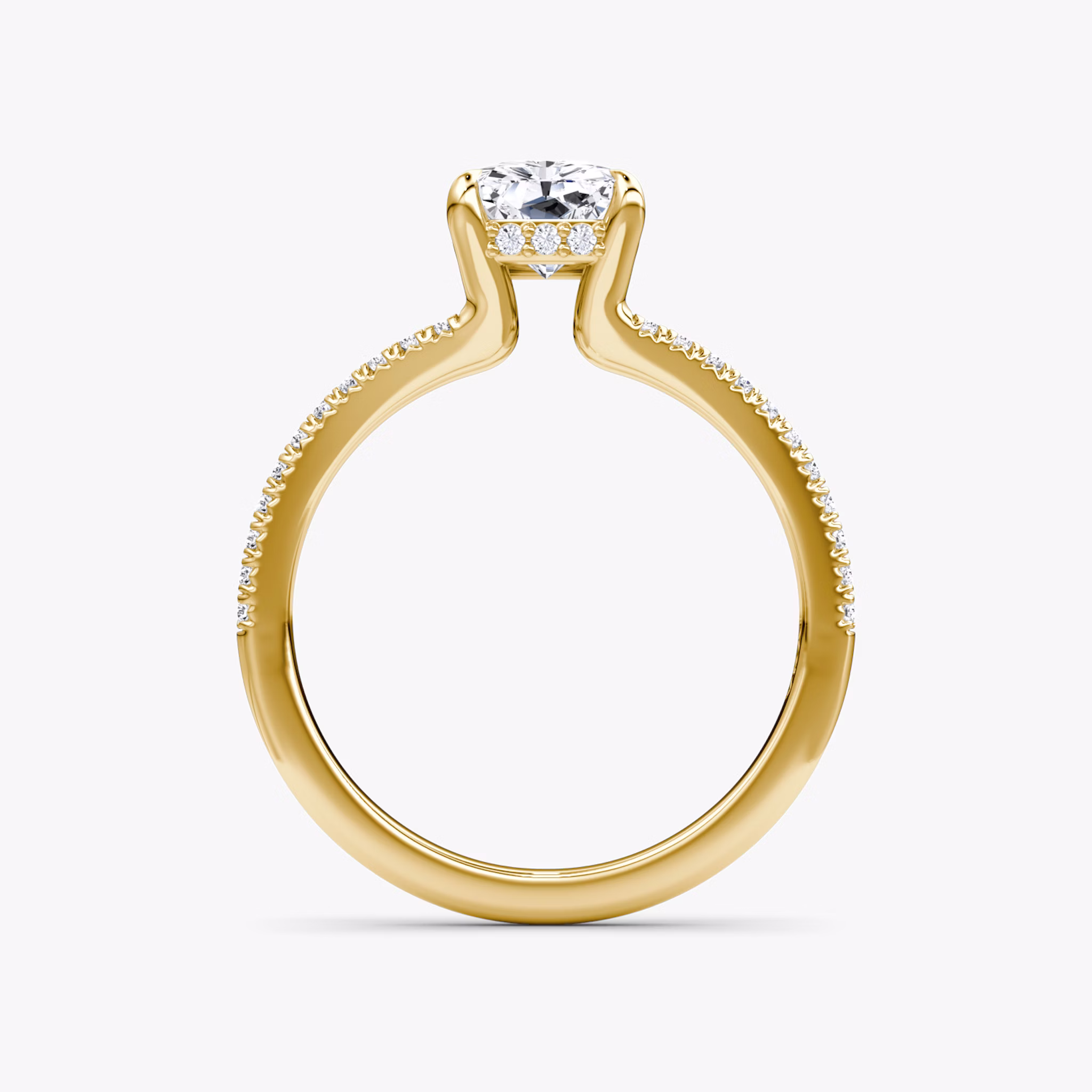 The Floating Split Band | Radiant | 18k | Yellow Gold | bandAccent: Pavé | diamondOrientation: vertical | caratWeight: other