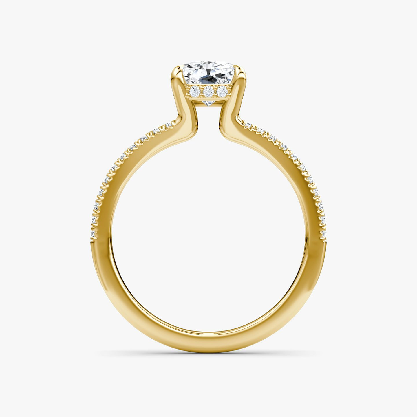 The Floating Split Band | Radiant | 18k | Yellow Gold | bandAccent: Pavé | diamondOrientation: vertical | caratWeight: other