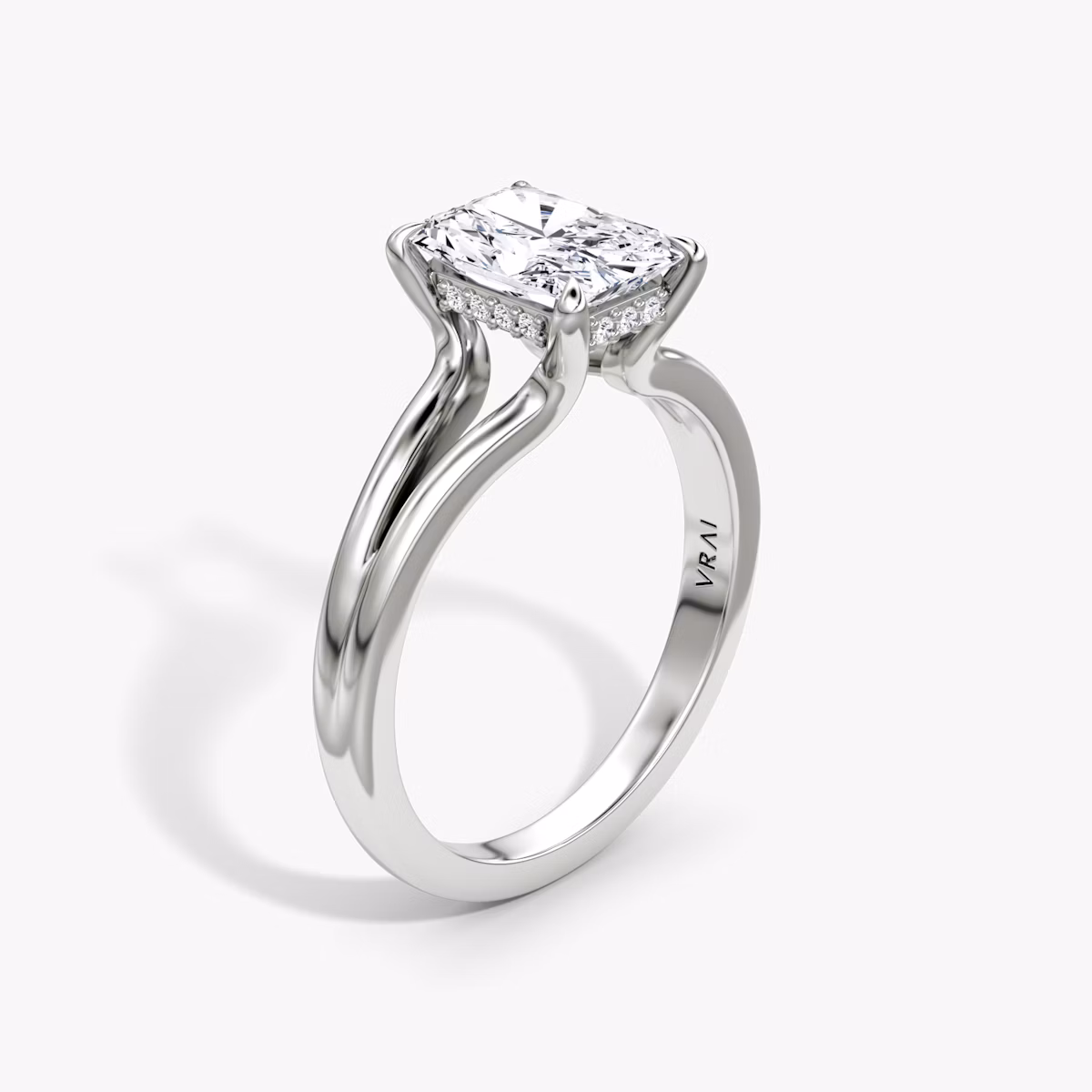 The Floating Split Band | Radiant | Platinum | bandAccent: Plain | diamondOrientation: vertical | caratWeight: other