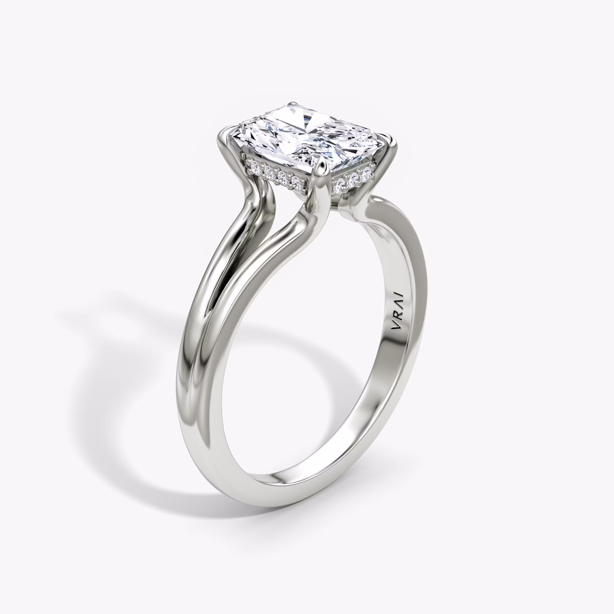The Floating Split Band Radiant | White Gold