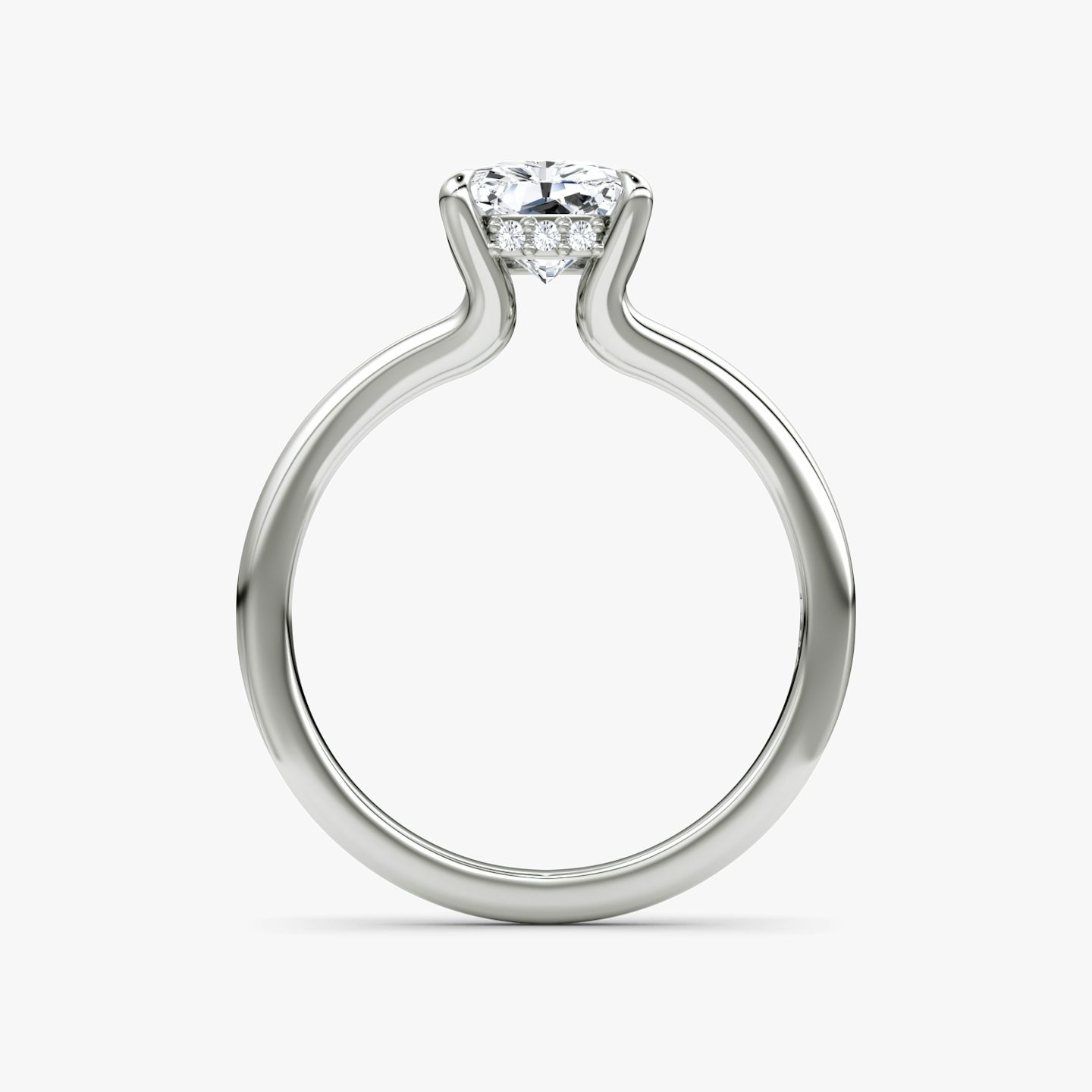 Anillo de compromiso Floating Split Band | Radiante | Platino | bandAccent: Simple | diamondOrientation: vertical | caratWeight: other