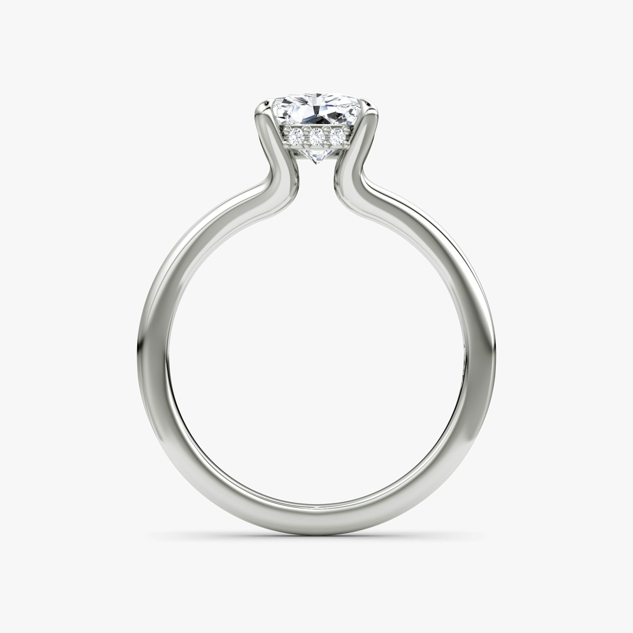 The Floating Split Band | Radiant | 18k | White Gold | bandAccent: Plain | diamondOrientation: vertical | caratWeight: other