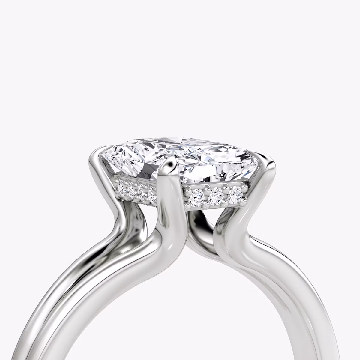 The Floating Split Band | Radiant | Platinum | bandAccent: Plain | diamondOrientation: vertical | caratWeight: other