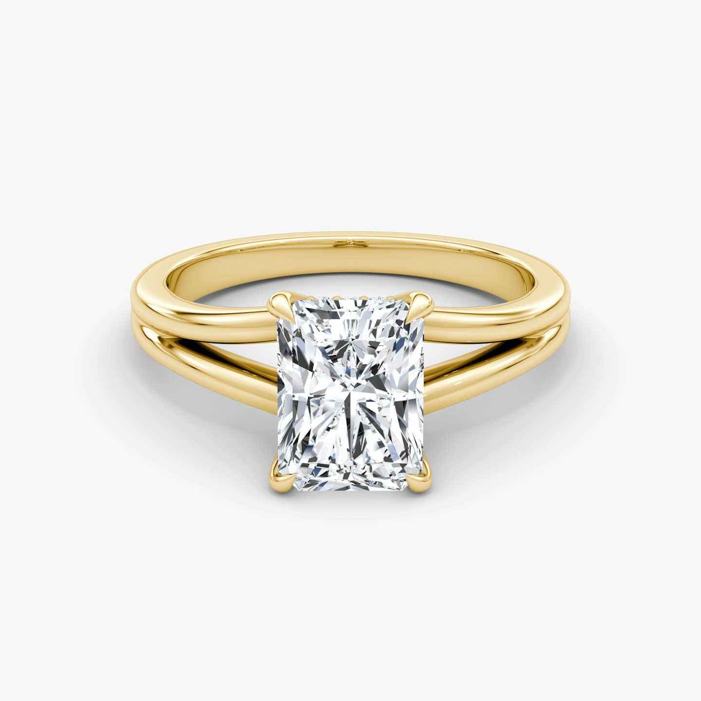 The Floating Split Band | Radiant | 18k | Yellow Gold | bandAccent: Plain | diamondOrientation: vertical | caratWeight: other