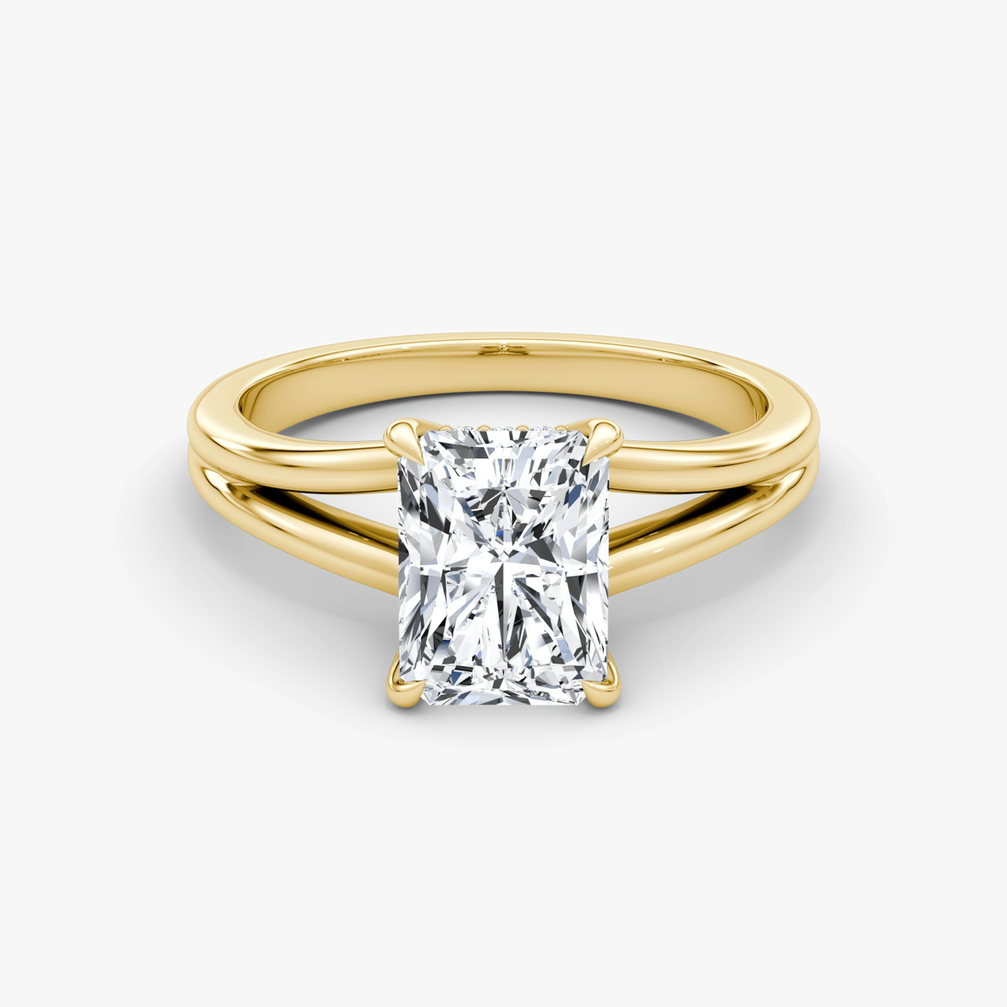 The Floating Split Band | Radiant | 18k | Yellow Gold | bandAccent: Plain | diamondOrientation: vertical | caratWeight: other