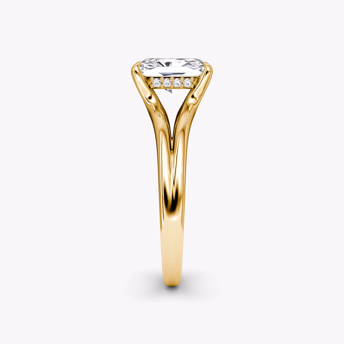 The Floating Split Band | Radiant | 18k | Yellow Gold | bandAccent: Plain | diamondOrientation: vertical | caratWeight: other