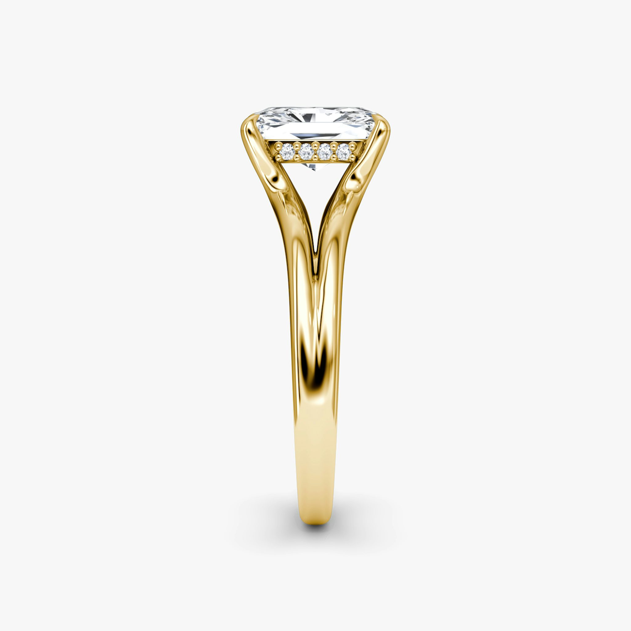 The Floating Split Band | Radiant | 18k | Yellow Gold | bandAccent: Plain | diamondOrientation: vertical | caratWeight: other