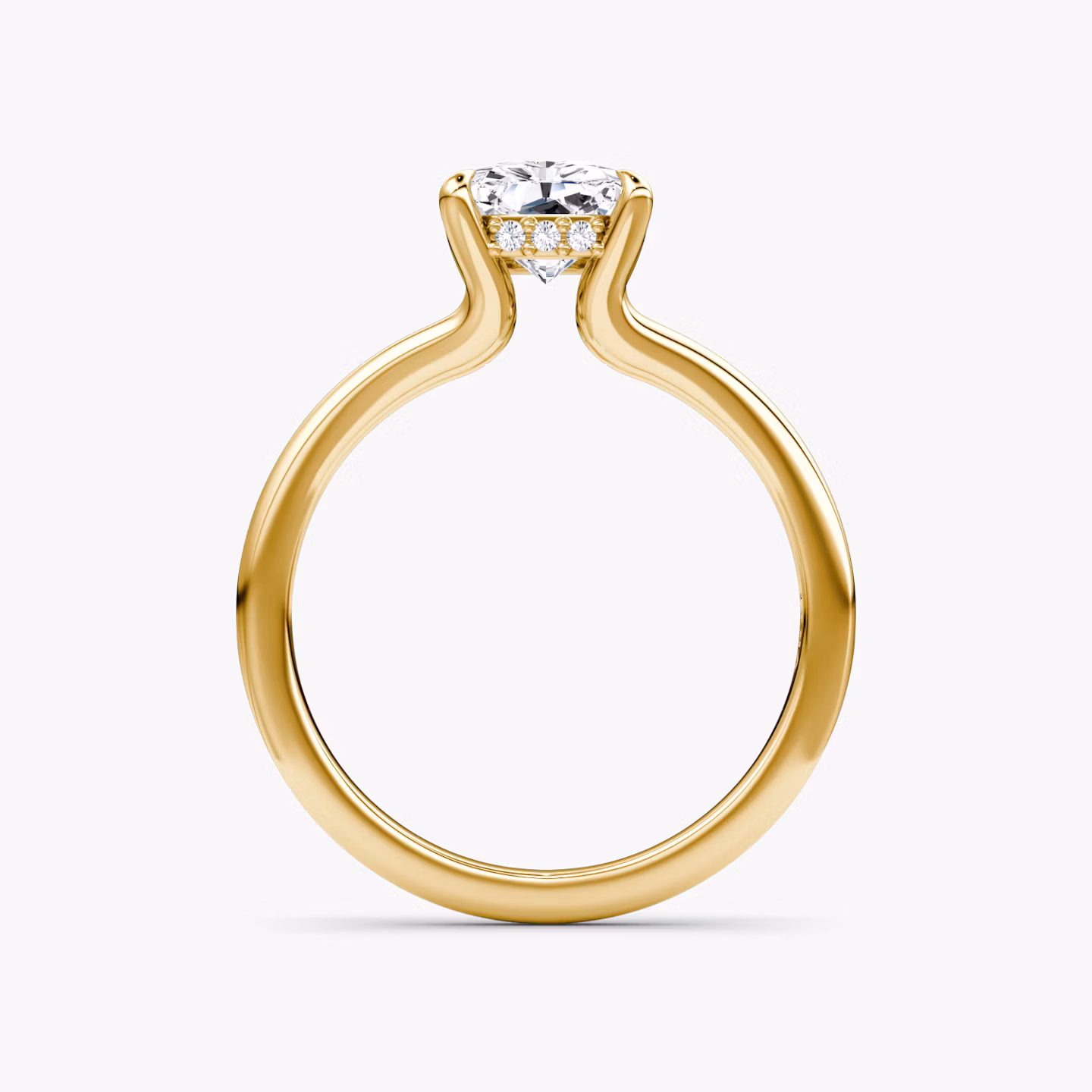The Floating Split Band | Radiant | 18k | Yellow Gold | bandAccent: Plain | diamondOrientation: vertical | caratWeight: other
