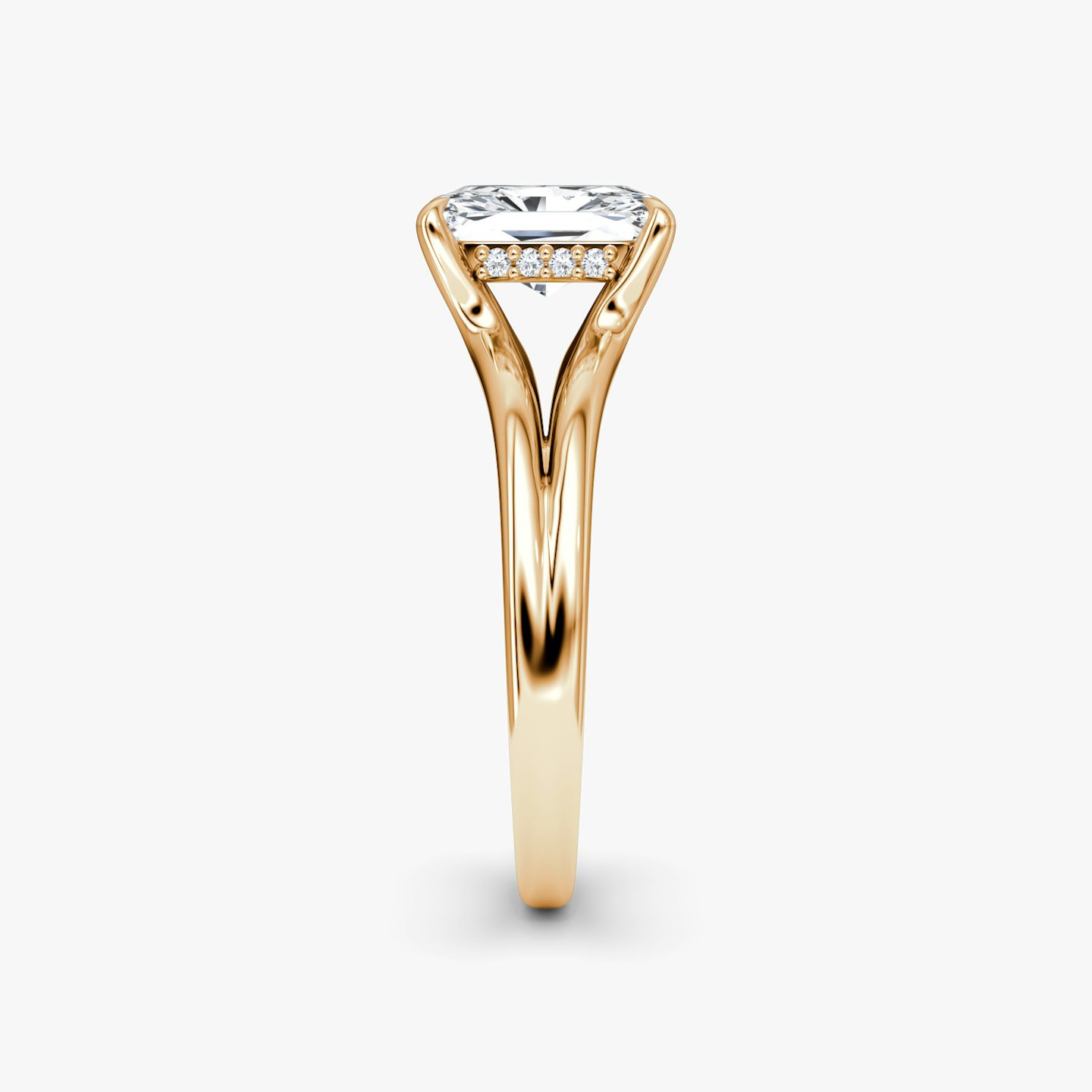 The Floating Split Band | Radiant | 14k | Rose Gold | bandAccent: Plain | diamondOrientation: vertical | caratWeight: other