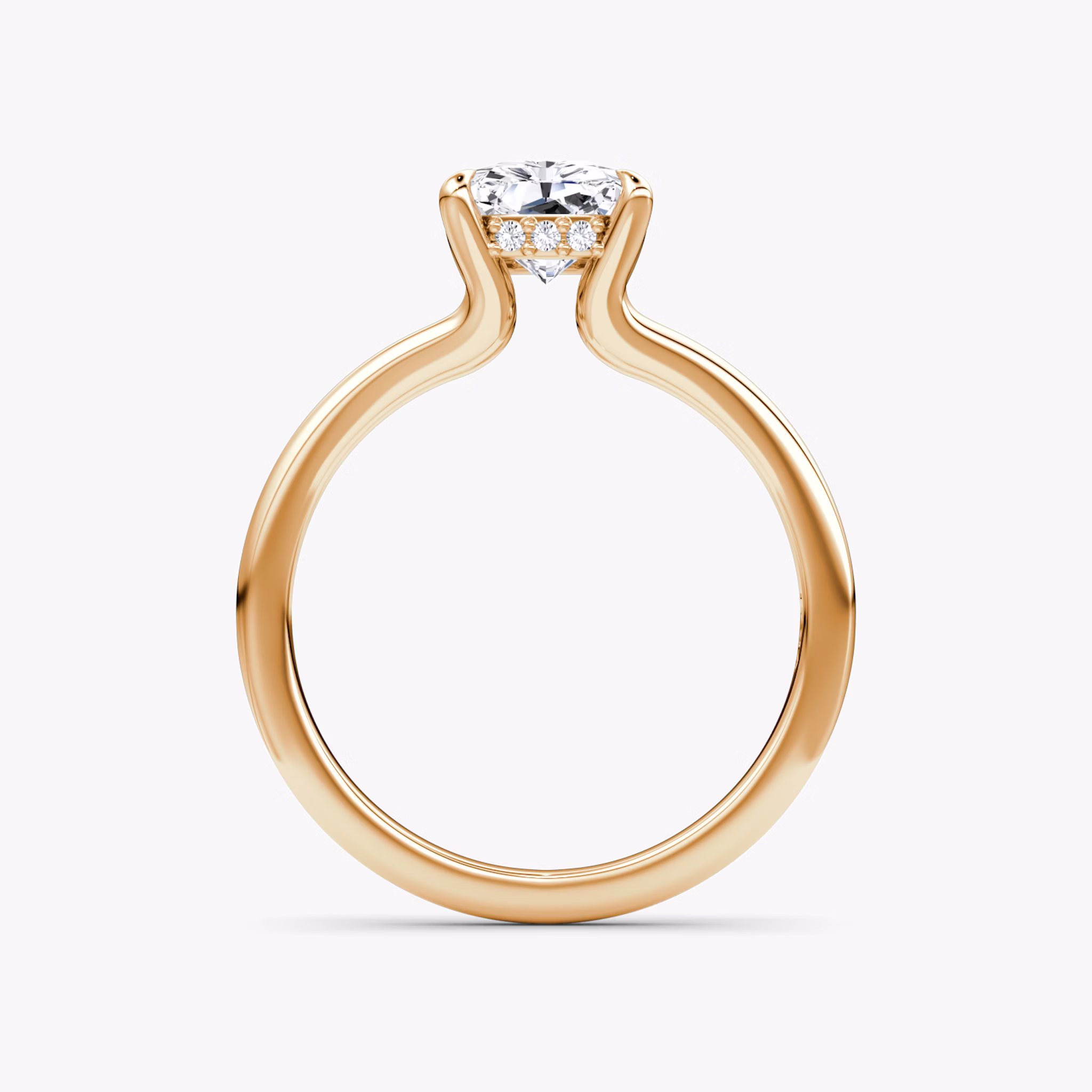 The Floating Split Band | Radiant | 14k | Rose Gold | bandAccent: Plain | diamondOrientation: vertical | caratWeight: other
