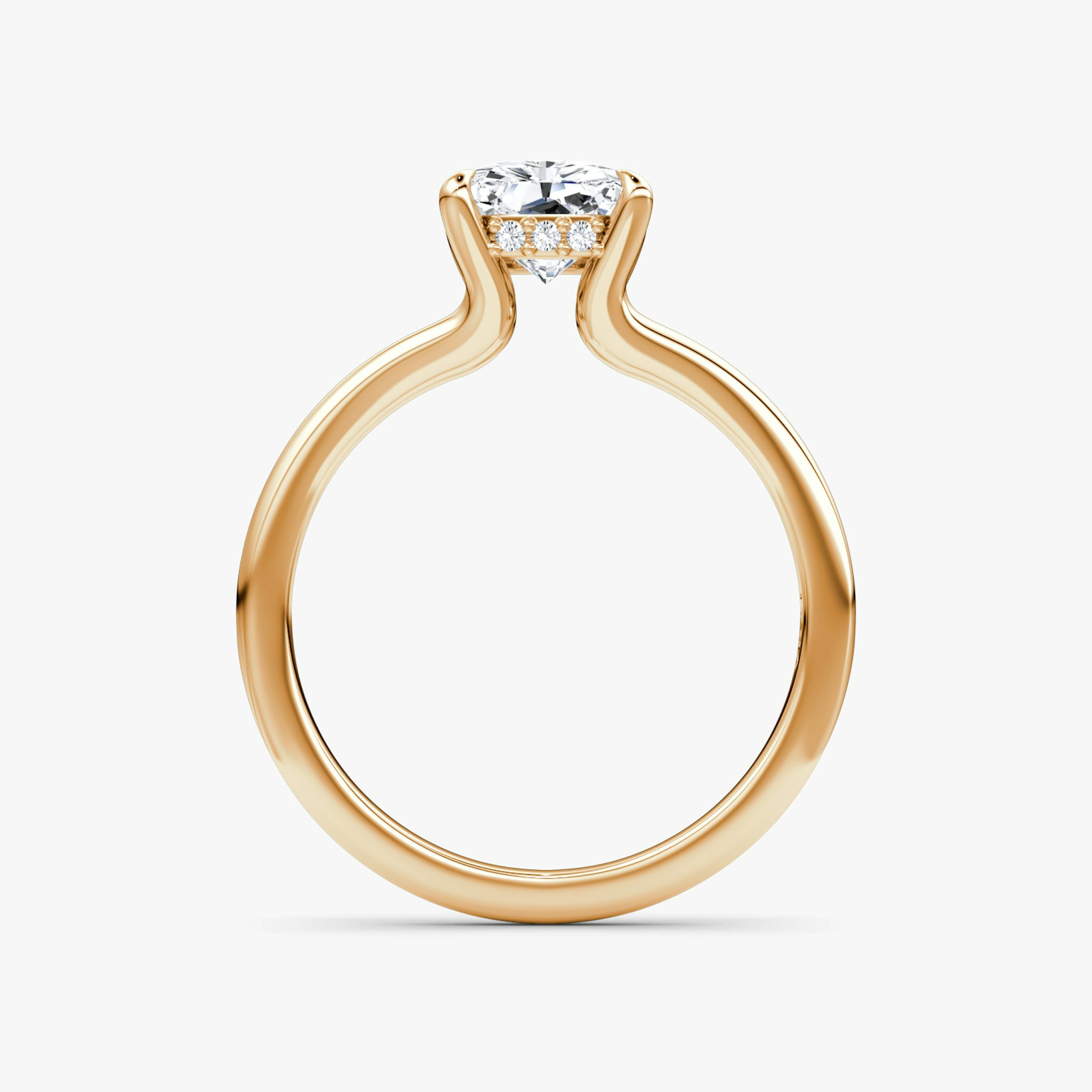 The Floating Split Band | Radiant | 14k | Rose Gold | bandAccent: Plain | diamondOrientation: vertical | caratWeight: other