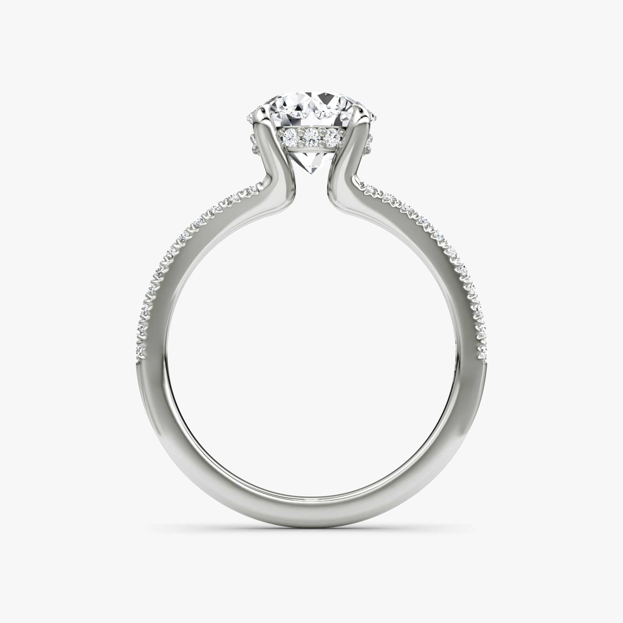 The Floating Split Band | Round Brilliant | Platinum | bandAccent: Pavé | caratWeight: other | diamondOrientation: vertical