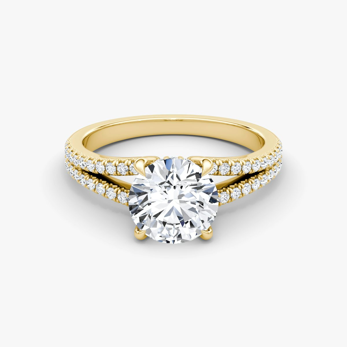 The Floating Split Band Round Brilliant Engagement Ring | Pavé Band ...