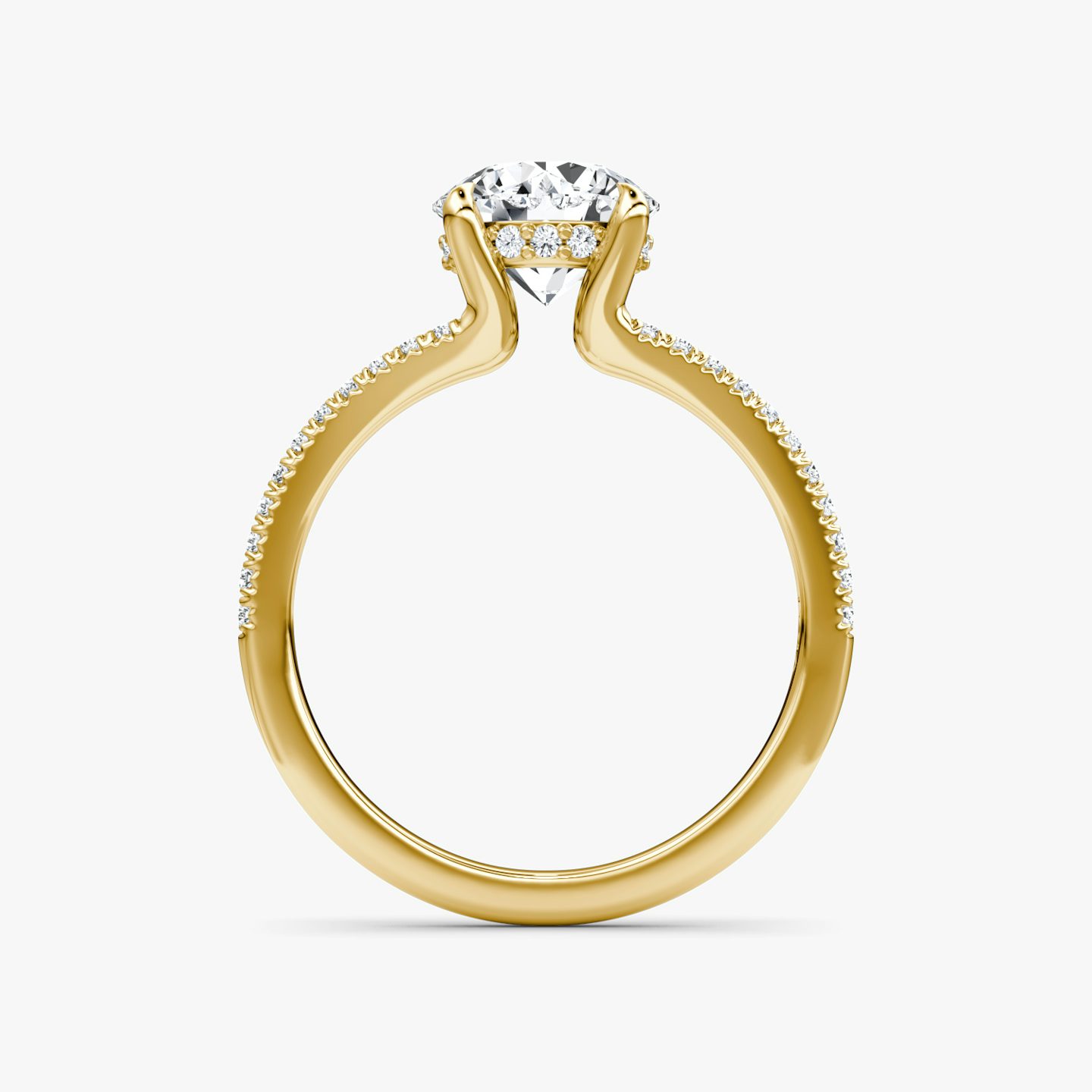 The Floating Split Band | Round Brilliant | 18k | Yellow Gold | bandAccent: Pavé | caratWeight: 1.0ct | diamondOrientation: vertical
