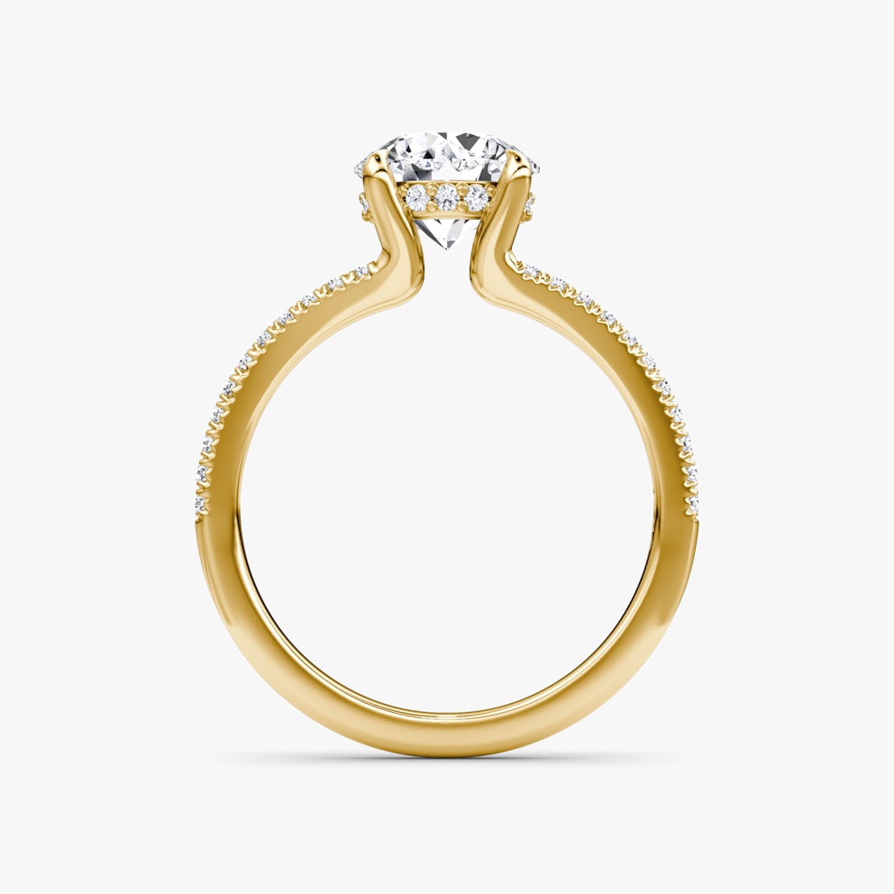 The Floating Split Band Round Brilliant Engagement Ring | Pavé Band ...