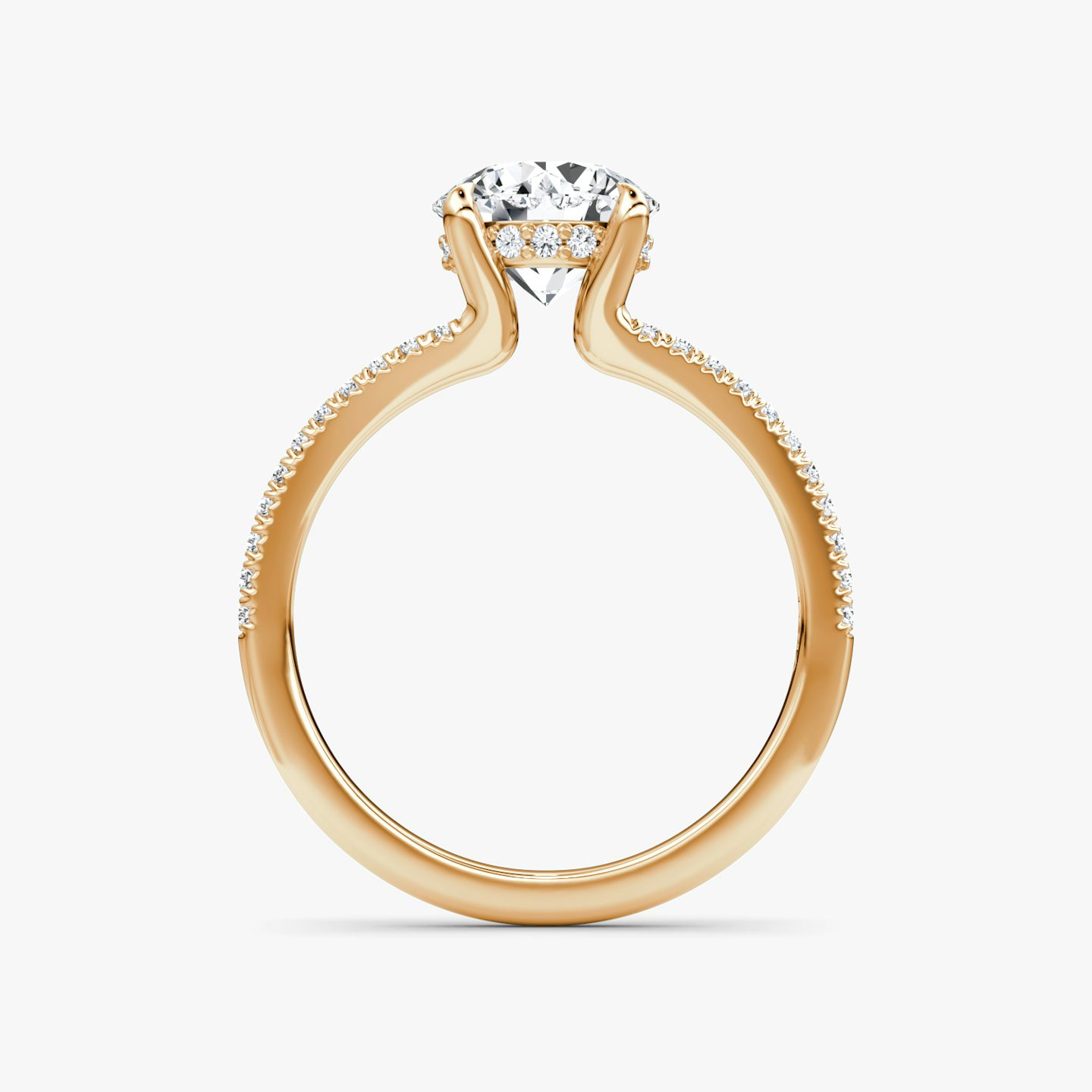 The Floating Split Band | Round Brilliant | 14k | Rose Gold | bandAccent: Pavé | caratWeight: 1.5ct | diamondOrientation: vertical