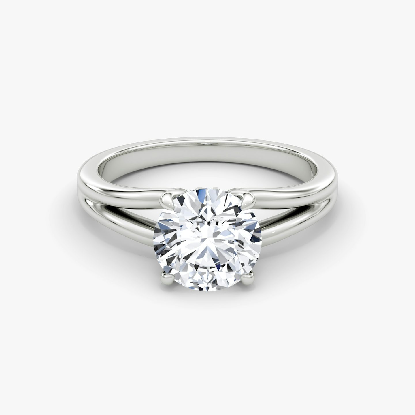 The Floating Split Band | Round Brilliant | Platinum | bandAccent: Plain | caratWeight: other | diamondOrientation: vertical