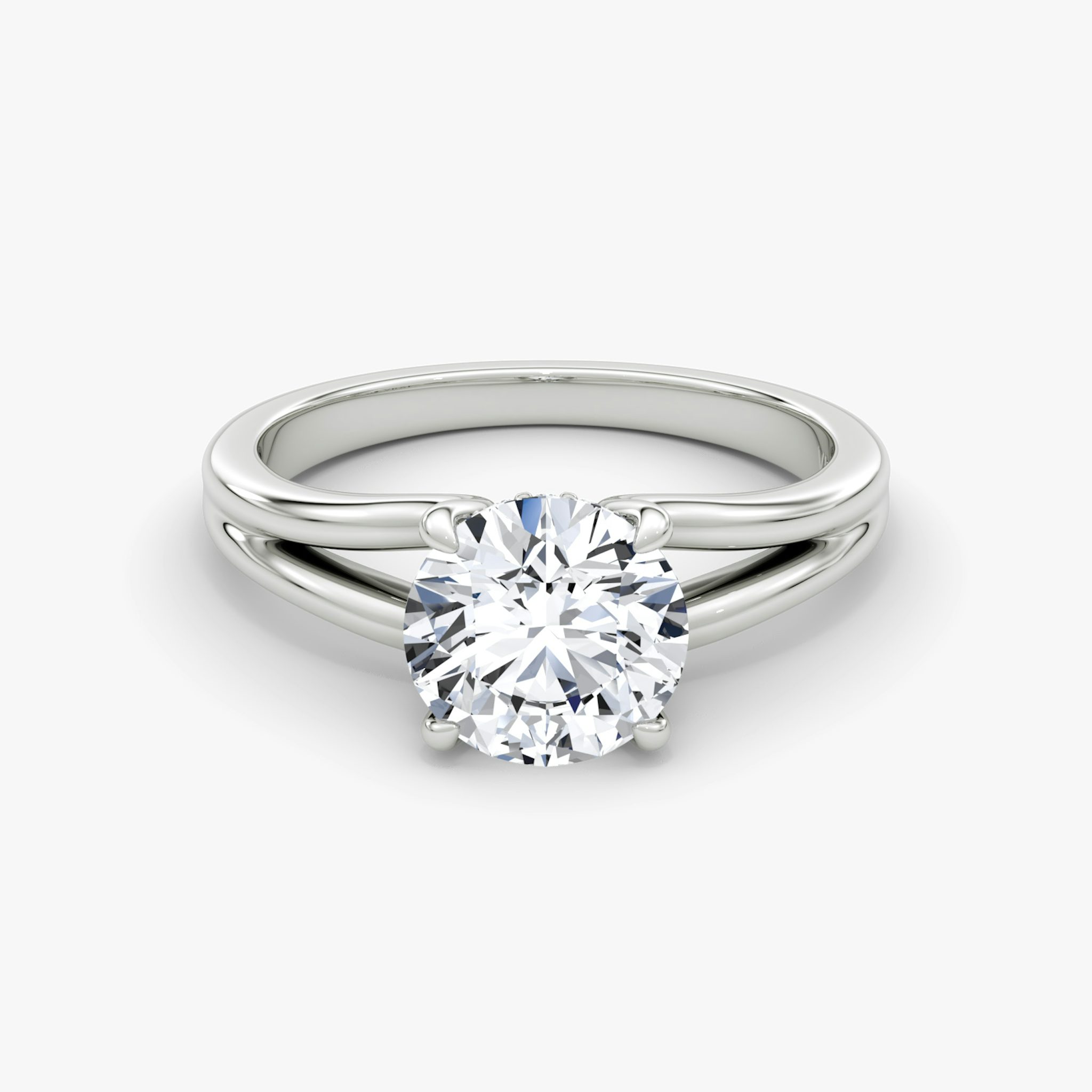 The Floating Split Band | Round Brilliant | 18k | White Gold | bandAccent: Plain | caratWeight: other | diamondOrientation: vertical