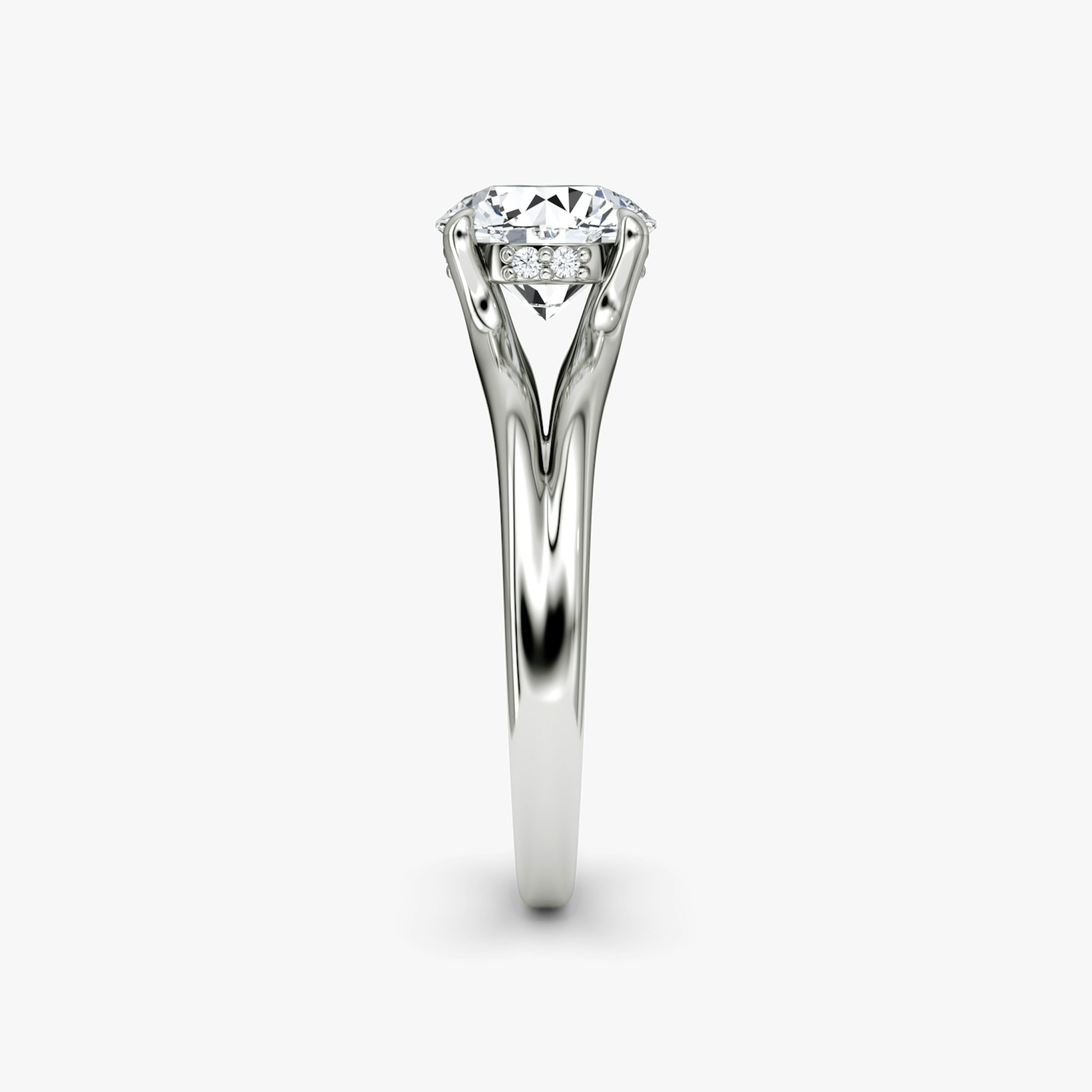 The Floating Split Band | Round Brilliant | 18k | White Gold | bandAccent: Plain | caratWeight: other | diamondOrientation: vertical