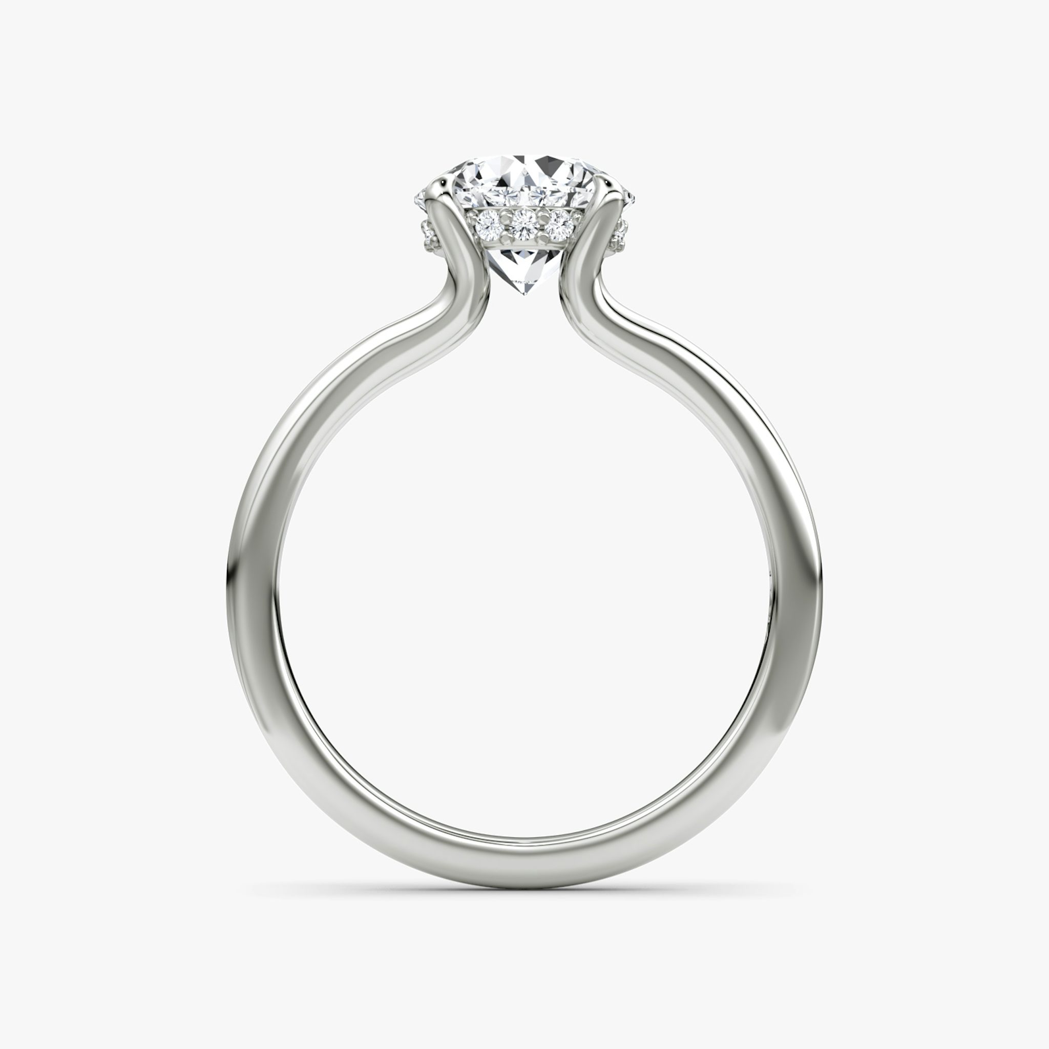 The Floating Split Band | Round Brilliant | 18k | White Gold | bandAccent: Plain | caratWeight: other | diamondOrientation: vertical