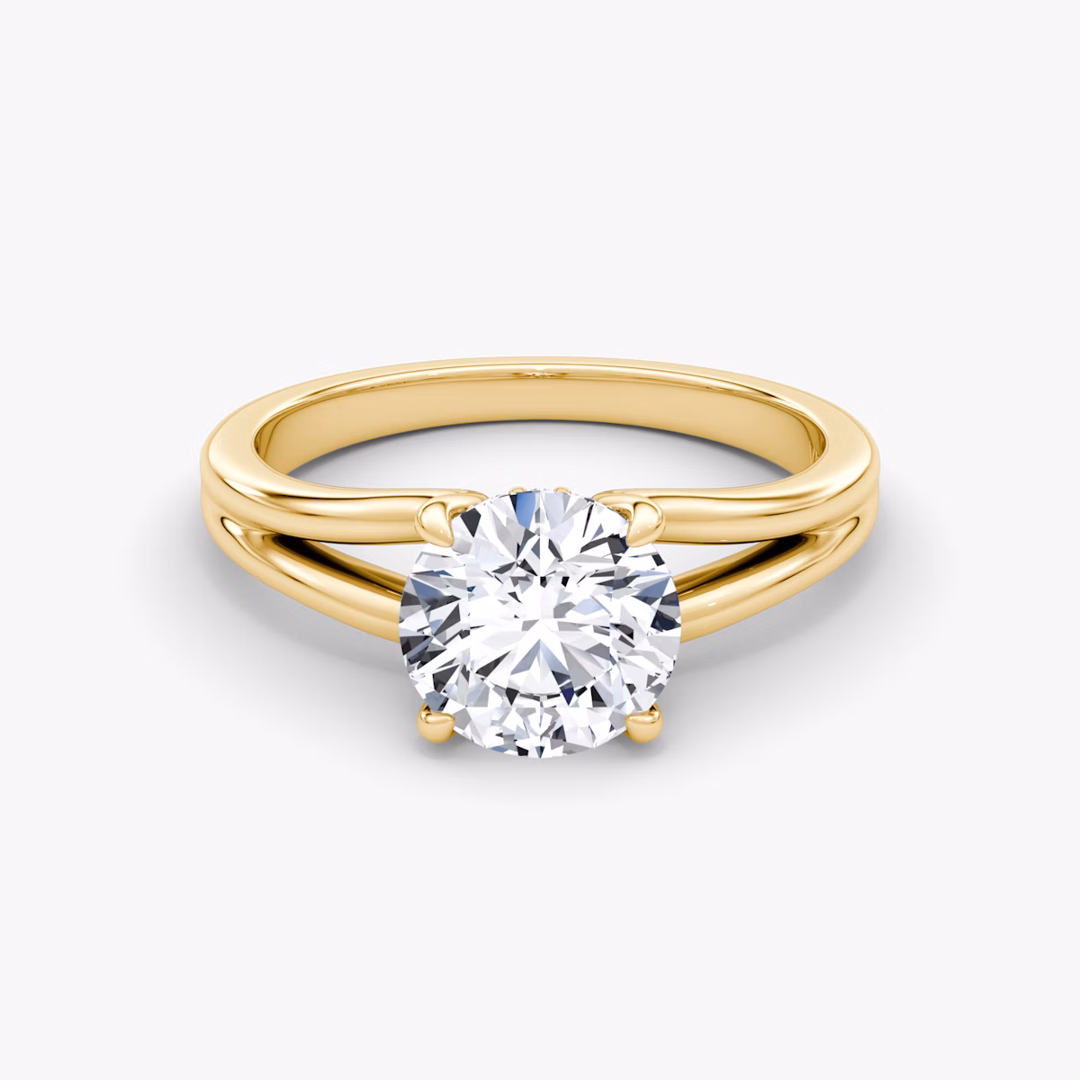 The Floating Split Band | Round Brilliant | 18k | Yellow Gold | bandAccent: Plain | caratWeight: other | diamondOrientation: vertical