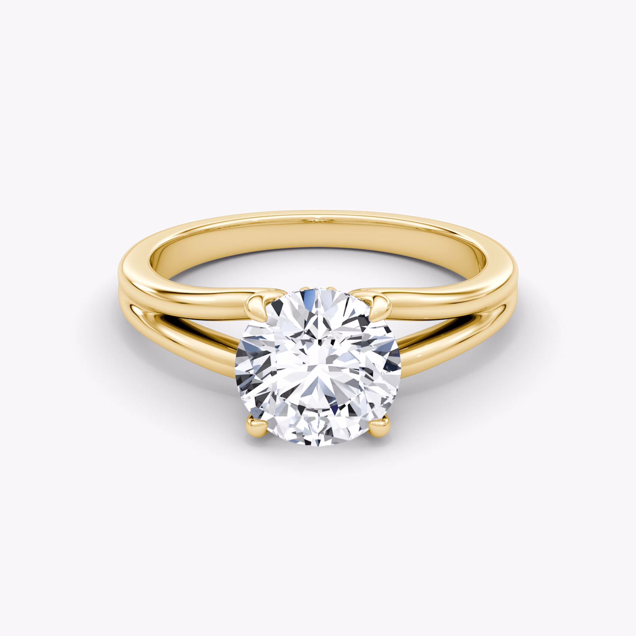 The Floating Split Band | Round Brilliant | 18k | Yellow Gold | bandAccent: Plain | caratWeight: 1.5ct | diamondOrientation: vertical