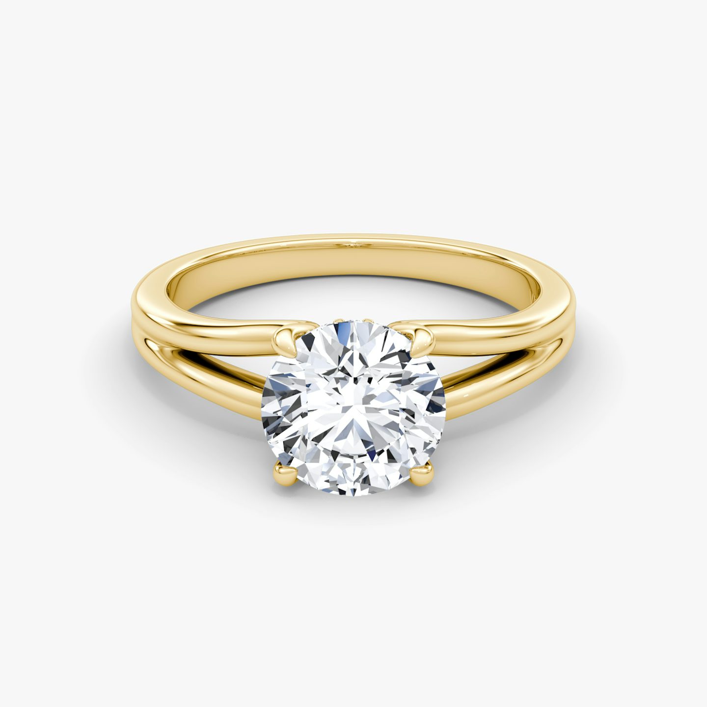 The Floating Split Band | Round Brilliant | 18k | Yellow Gold | bandAccent: Plain | caratWeight: 2.0ct | diamondOrientation: vertical