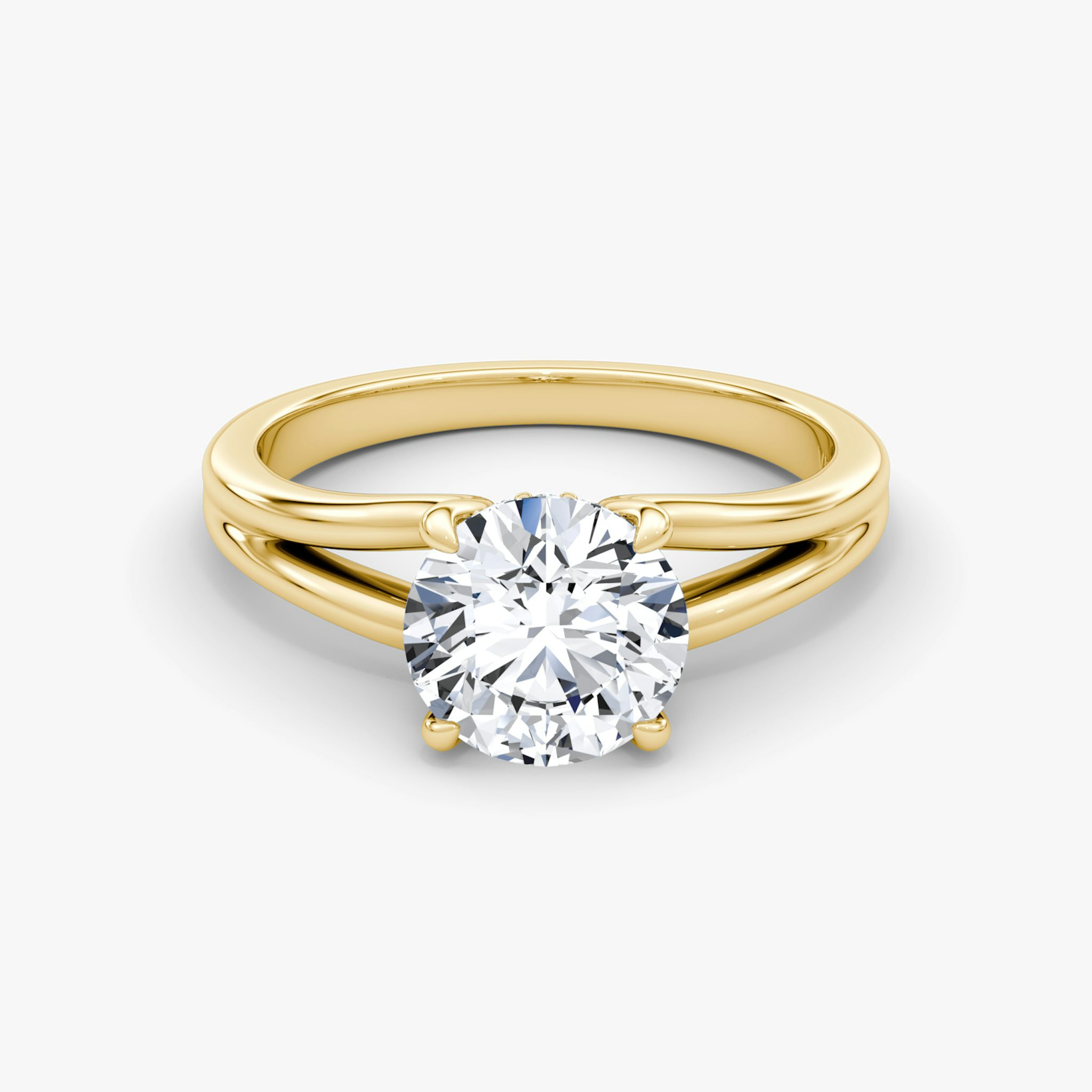 The Floating Split Band | Round Brilliant | 18k | Yellow Gold | bandAccent: Plain | caratWeight: 1.5ct | diamondOrientation: vertical