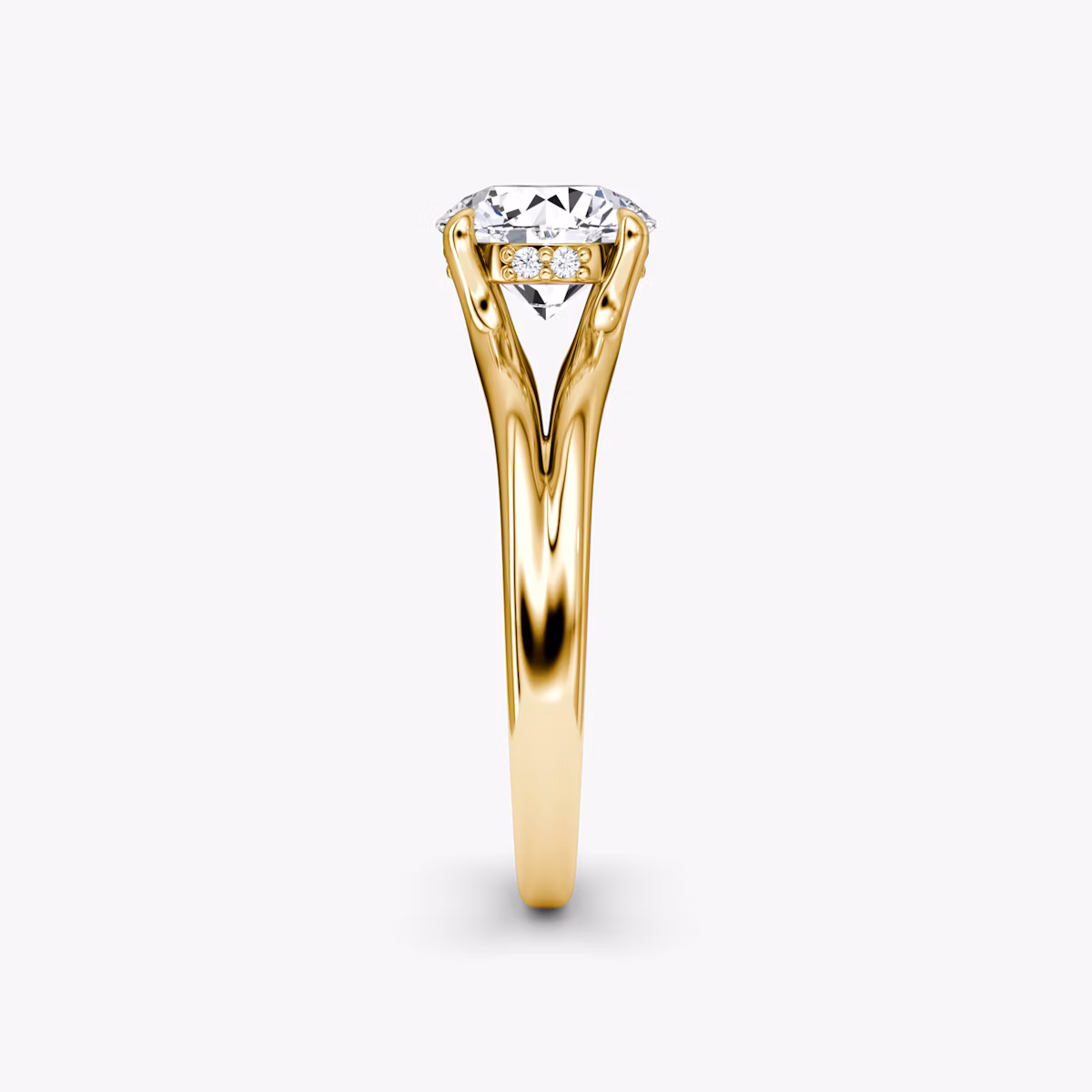 The Floating Split Band | Round Brilliant | 18k | Yellow Gold | bandAccent: Plain | caratWeight: other | diamondOrientation: vertical