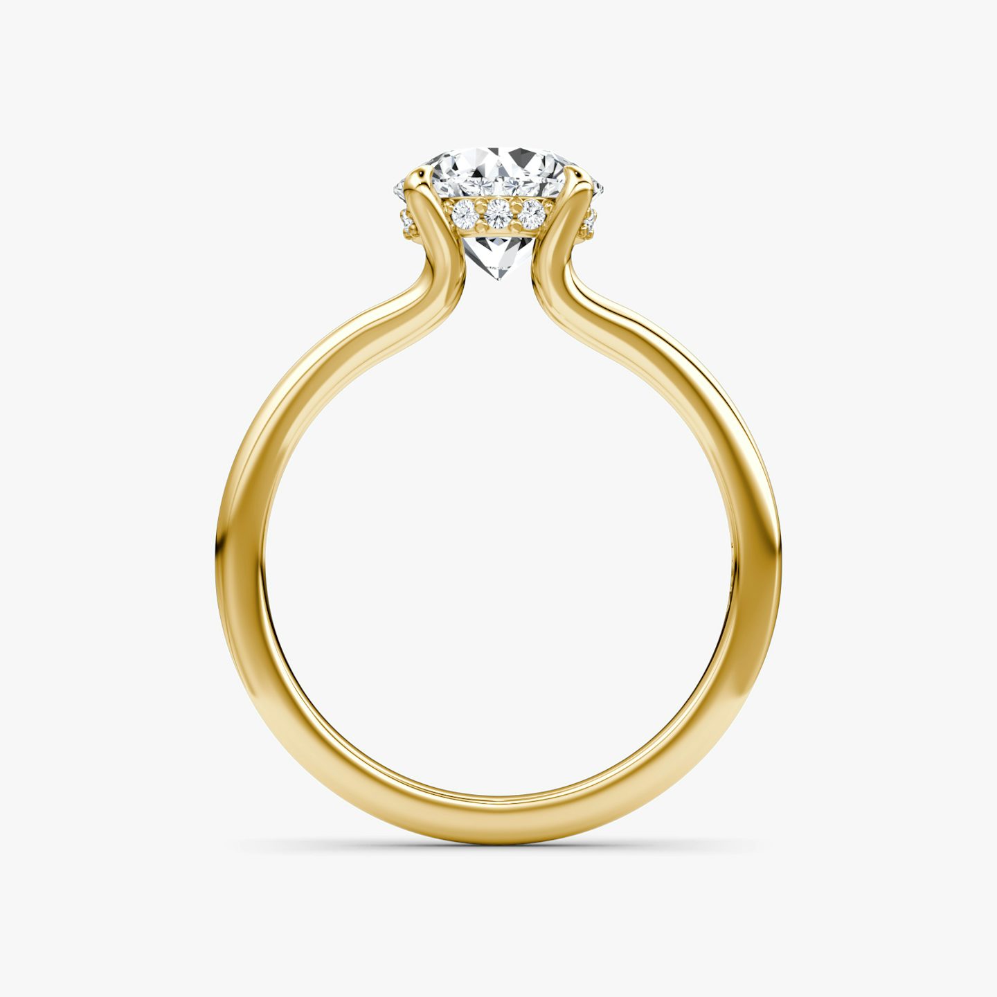 The Floating Split Band | Round Brilliant | 18k | Yellow Gold | bandAccent: Plain | caratWeight: 2.0ct | diamondOrientation: vertical