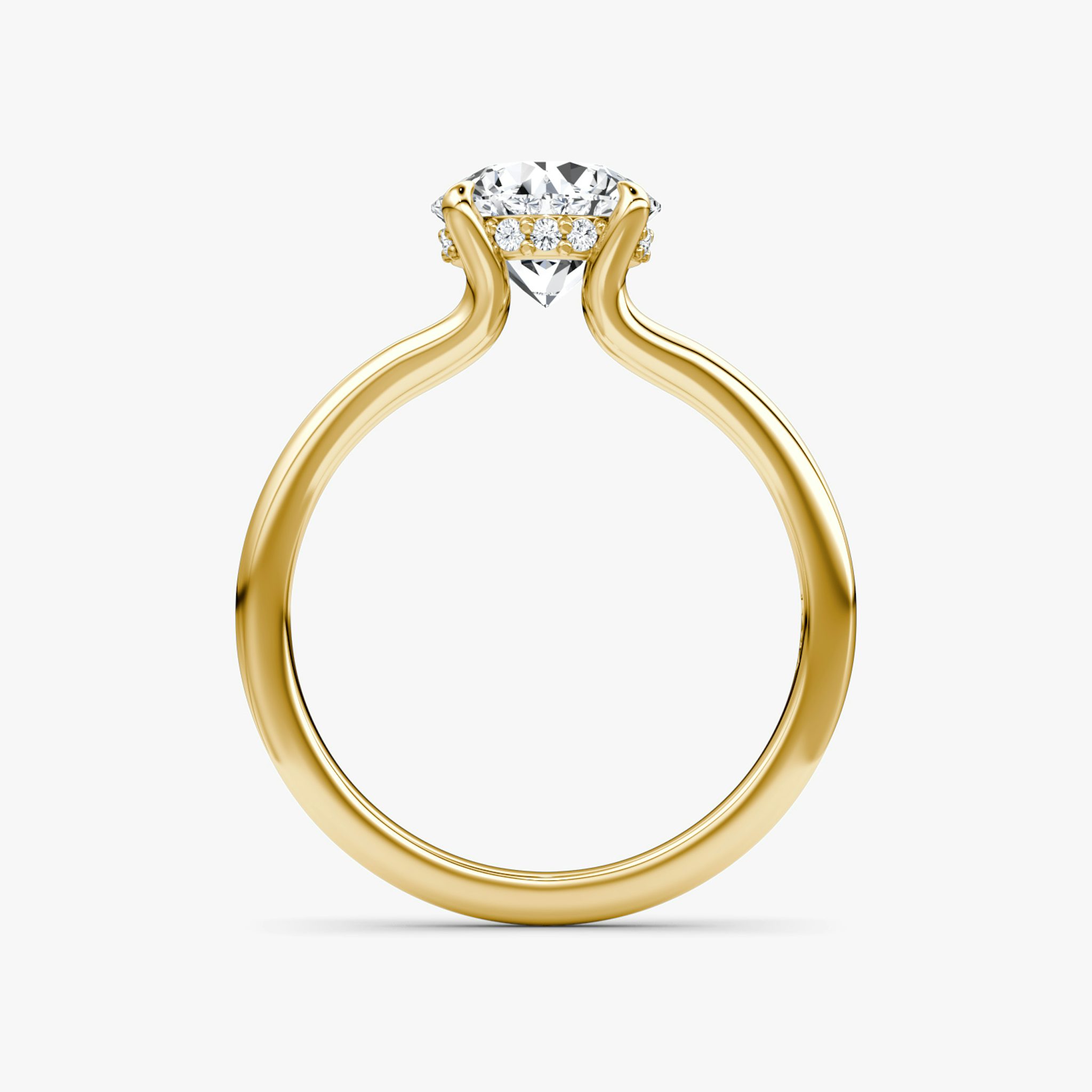 The Floating Split Band | Round Brilliant | 18k | Yellow Gold | bandAccent: Plain | caratWeight: 1.5ct | diamondOrientation: vertical