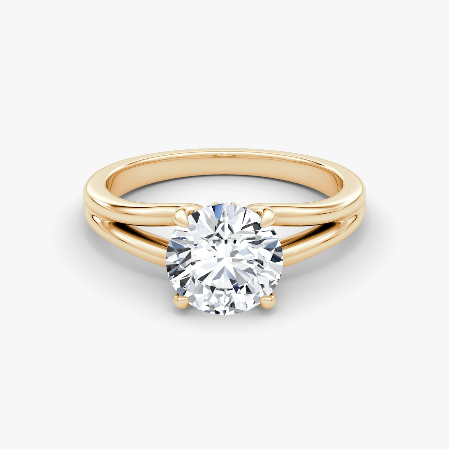 The Floating Split Band | Round Brilliant | 14k | Rose Gold | bandAccent: Plain | caratWeight: 1.0ct | diamondOrientation: vertical