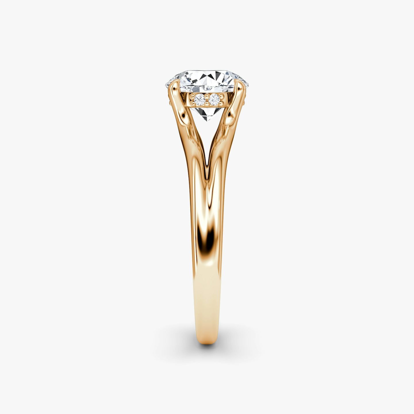 The Floating Split Band | Round Brilliant | 14k | Rose Gold | bandAccent: Plain | caratWeight: 1.0ct | diamondOrientation: vertical