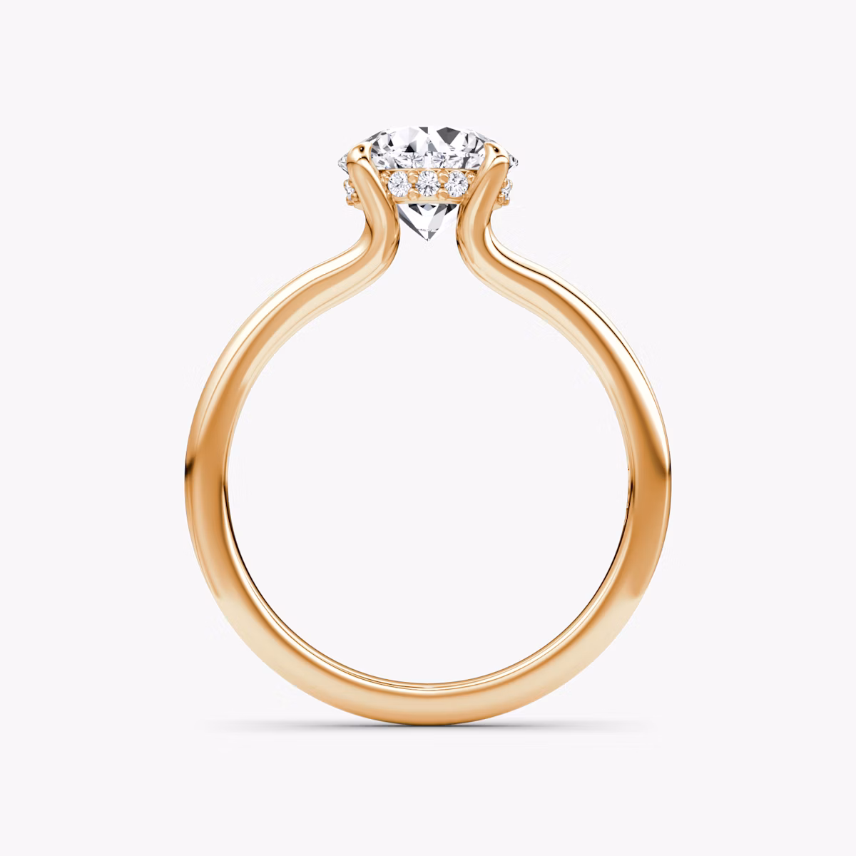 The Floating Split Band | Round Brilliant | 14k | Rose Gold | bandAccent: Plain | caratWeight: 1.5ct | diamondOrientation: vertical