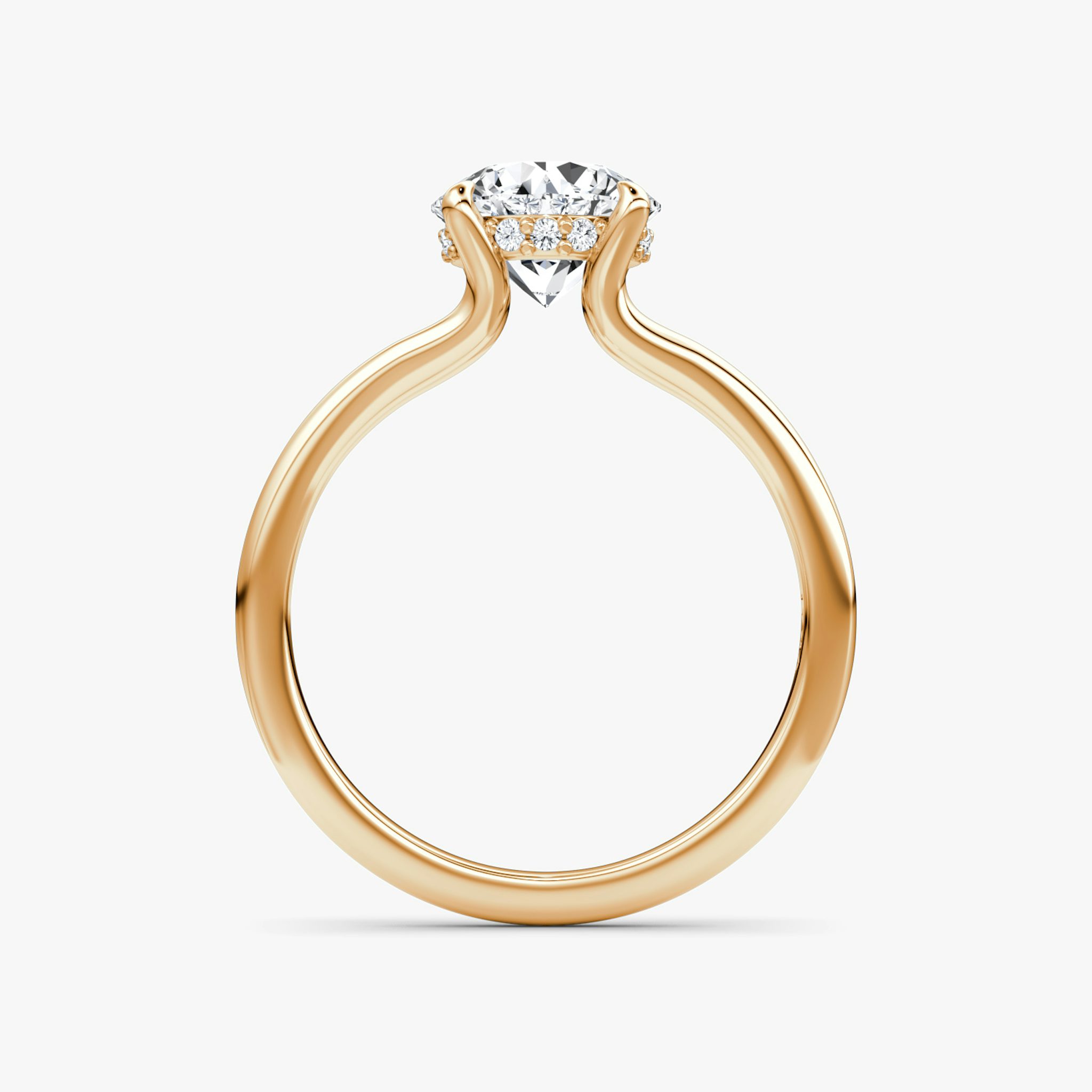 The Floating Split Band | Round Brilliant | 14k | Rose Gold | bandAccent: Plain | caratWeight: other | diamondOrientation: vertical