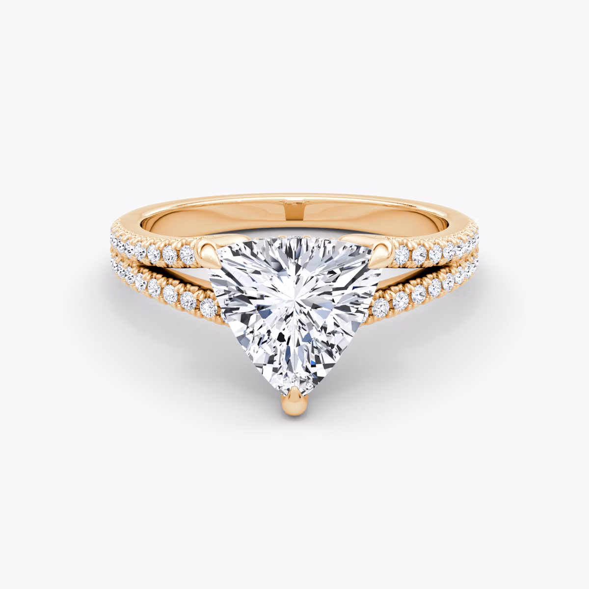 The Floating Split Band | Trillion | 14k | Rose Gold | bandAccent: Pavé | diamondOrientation: vertical | caratWeight: other