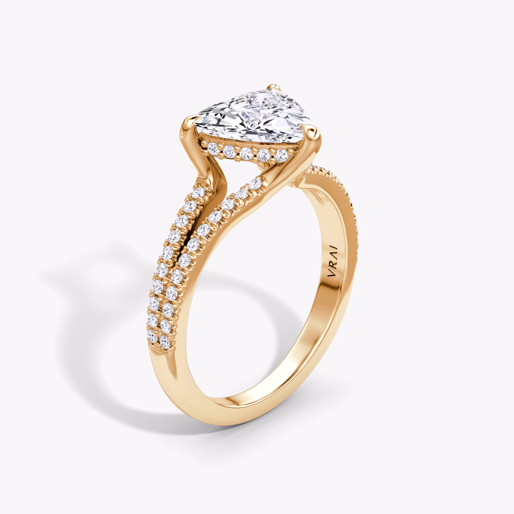 Floating Split Band Trillion | Rose Gold