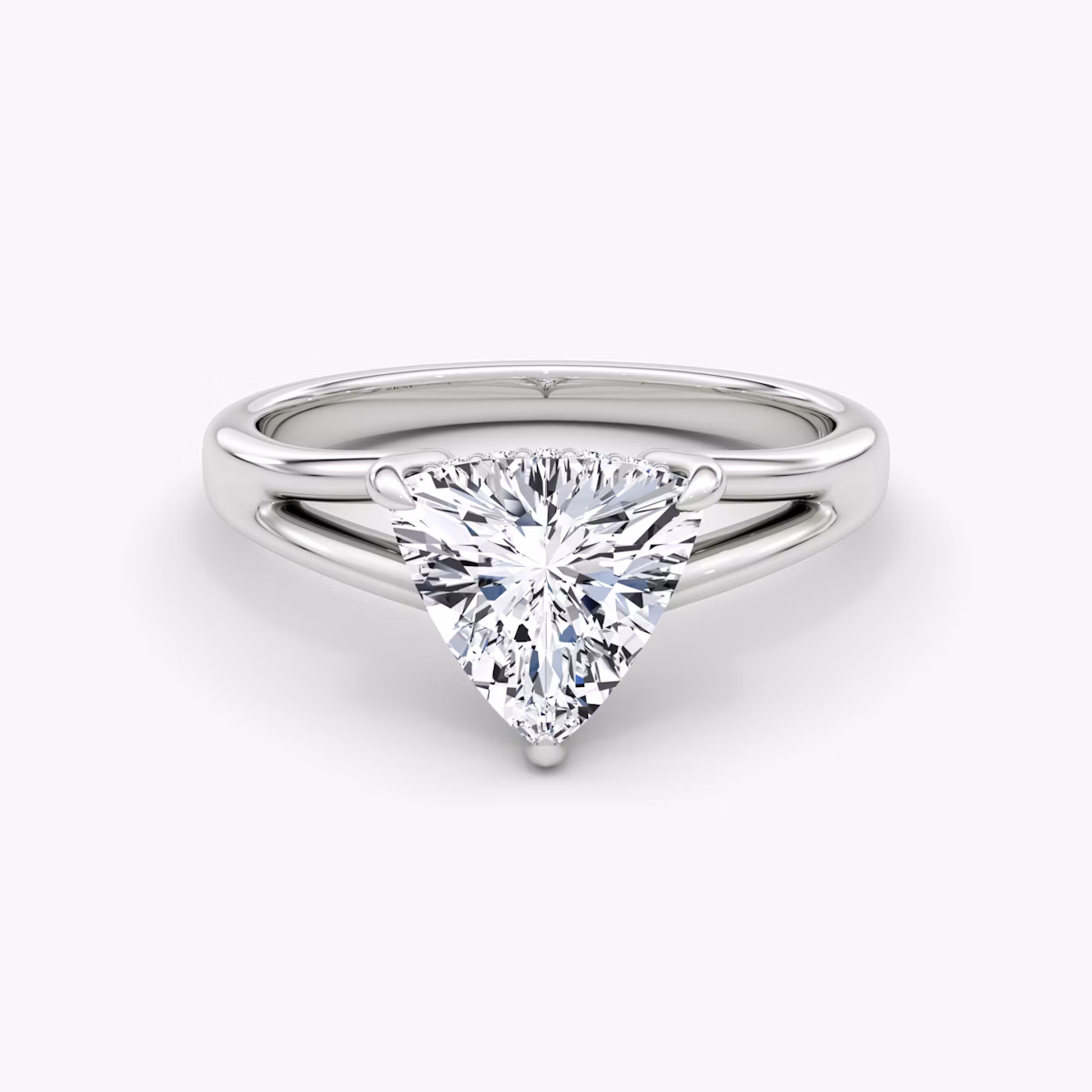 The Floating Split Band | Trillion | 18k | White Gold | bandAccent: Plain | diamondOrientation: vertical | caratWeight: other