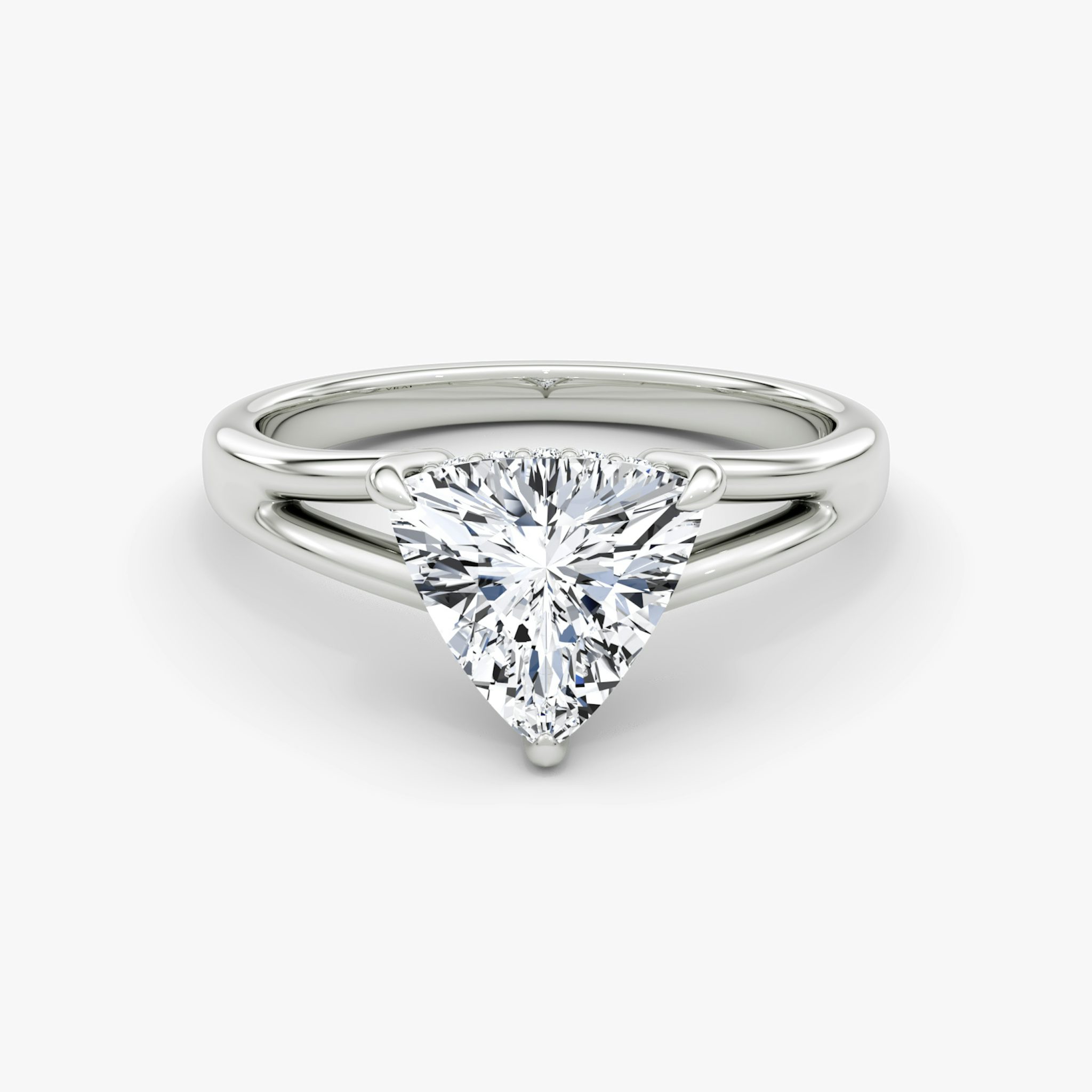 The Floating Split Band | Trillion | 18k | White Gold | bandAccent: Plain | diamondOrientation: vertical | caratWeight: other