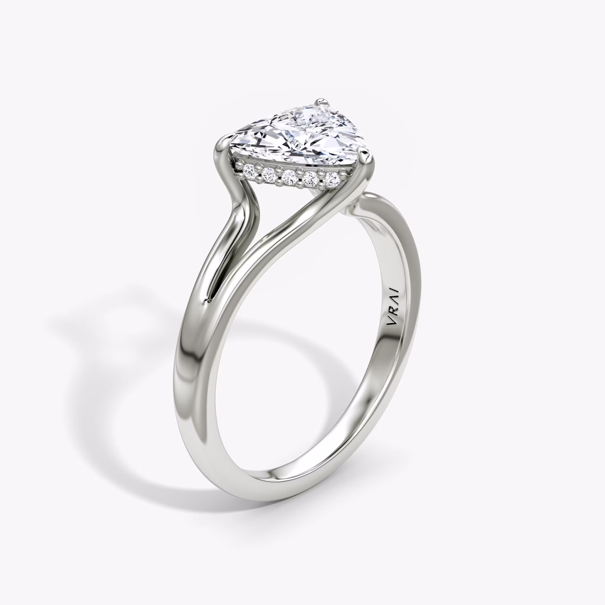 The Floating Split Band Trillion | White Gold