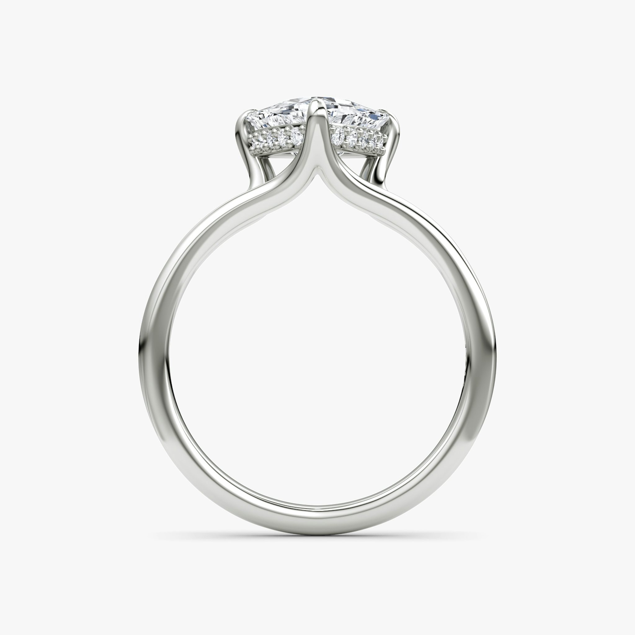 The Floating Split Band | Trillion | 18k | White Gold | bandAccent: Plain | diamondOrientation: vertical | caratWeight: other