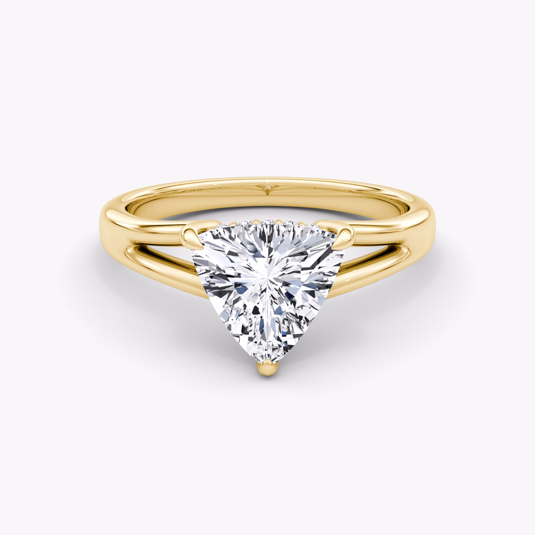The Floating Split Band | Trillion | 18k | Yellow Gold | bandAccent: Plain | diamondOrientation: vertical | caratWeight: other