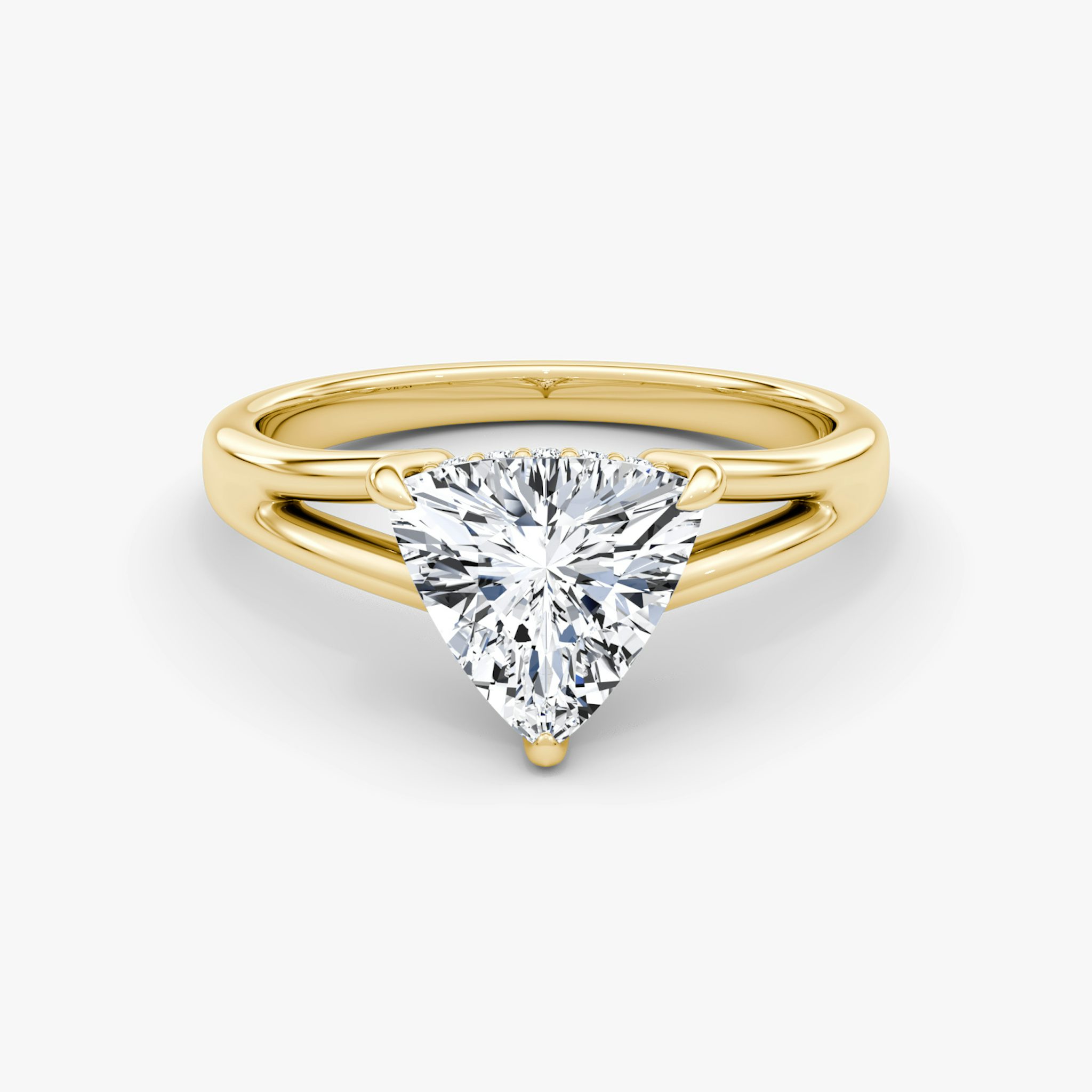 The Floating Split Band | Trillion | 18k | Yellow Gold | bandAccent: Plain | diamondOrientation: vertical | caratWeight: other
